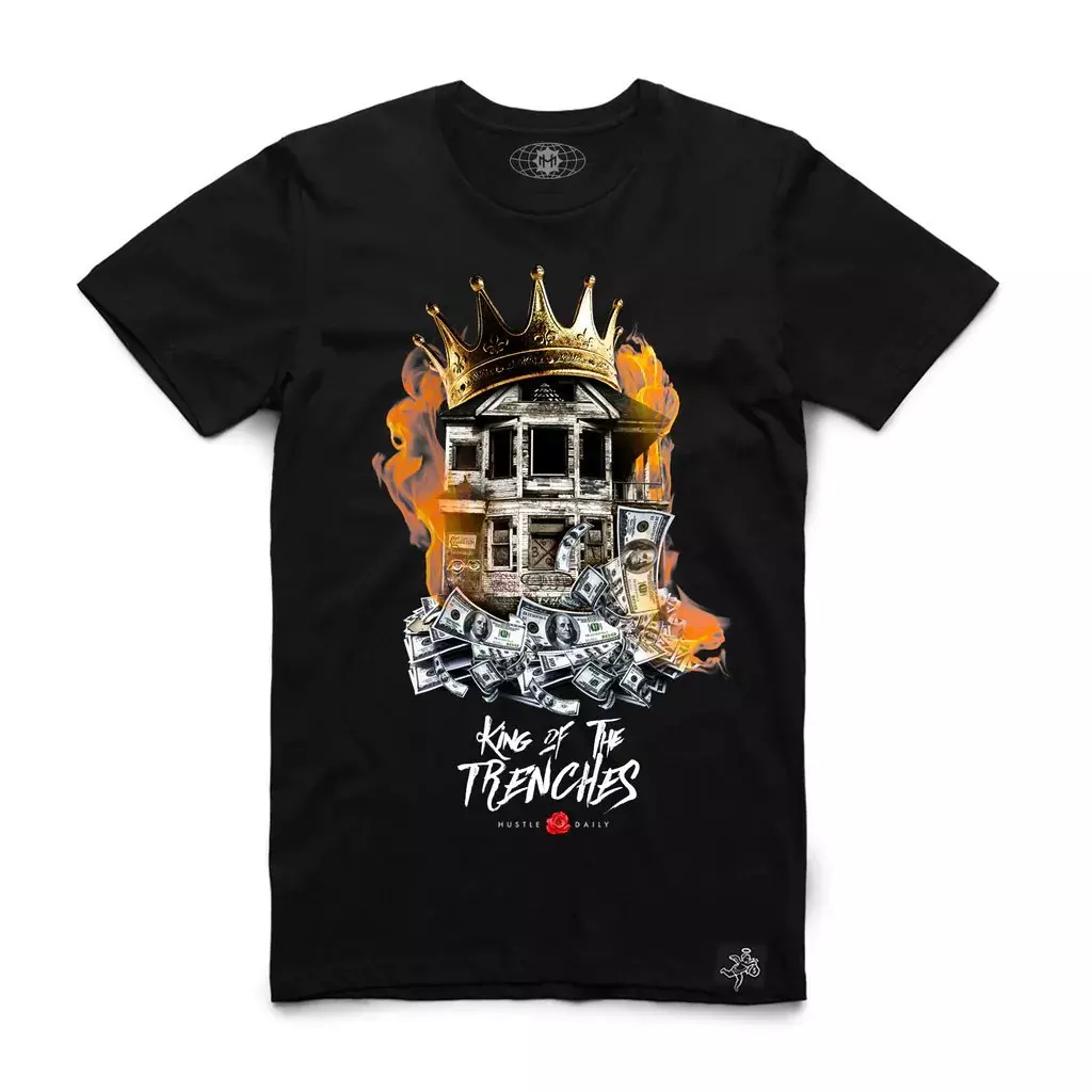 Hasta Muerte Men's Crown Trap House Tee - Black - BLACK