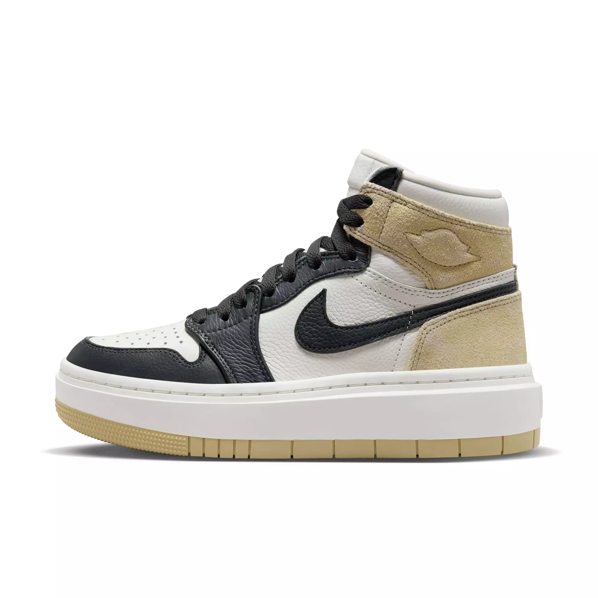 Jordan 1 Elevate High "White/Black/Tan" Women's Shoe - GREY/GOLD