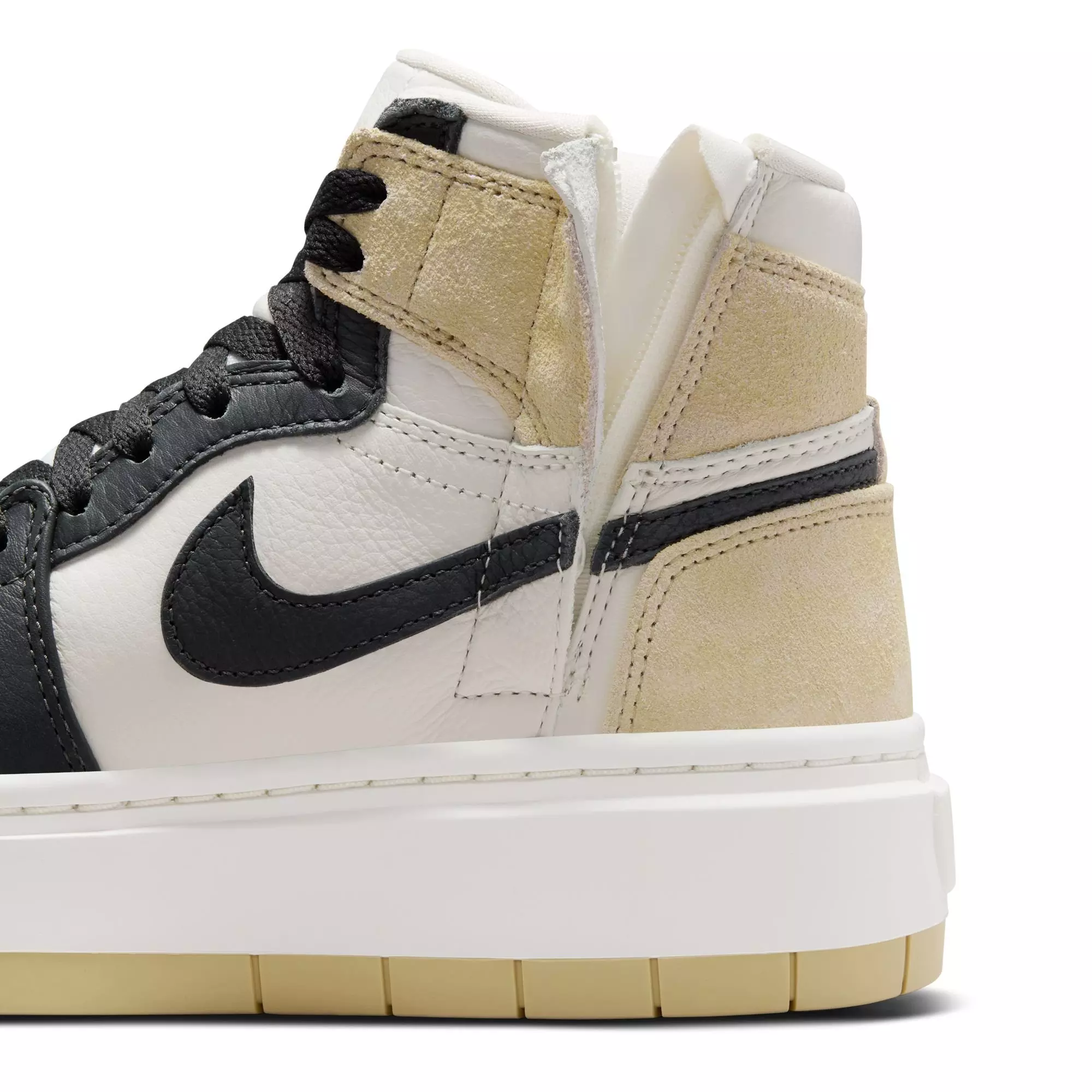 Jordan 1 Elevate High "White/Black/Tan" Women's Shoe - GREY/GOLD