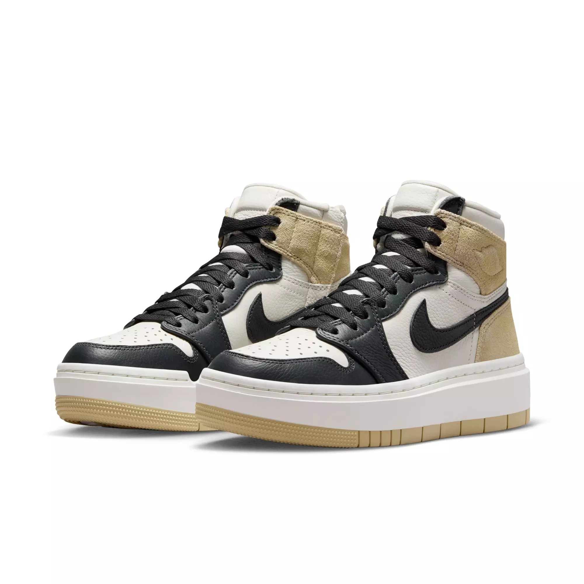 Jordan 1 Elevate High "White/Black/Tan" Women's Shoe - GREY/GOLD