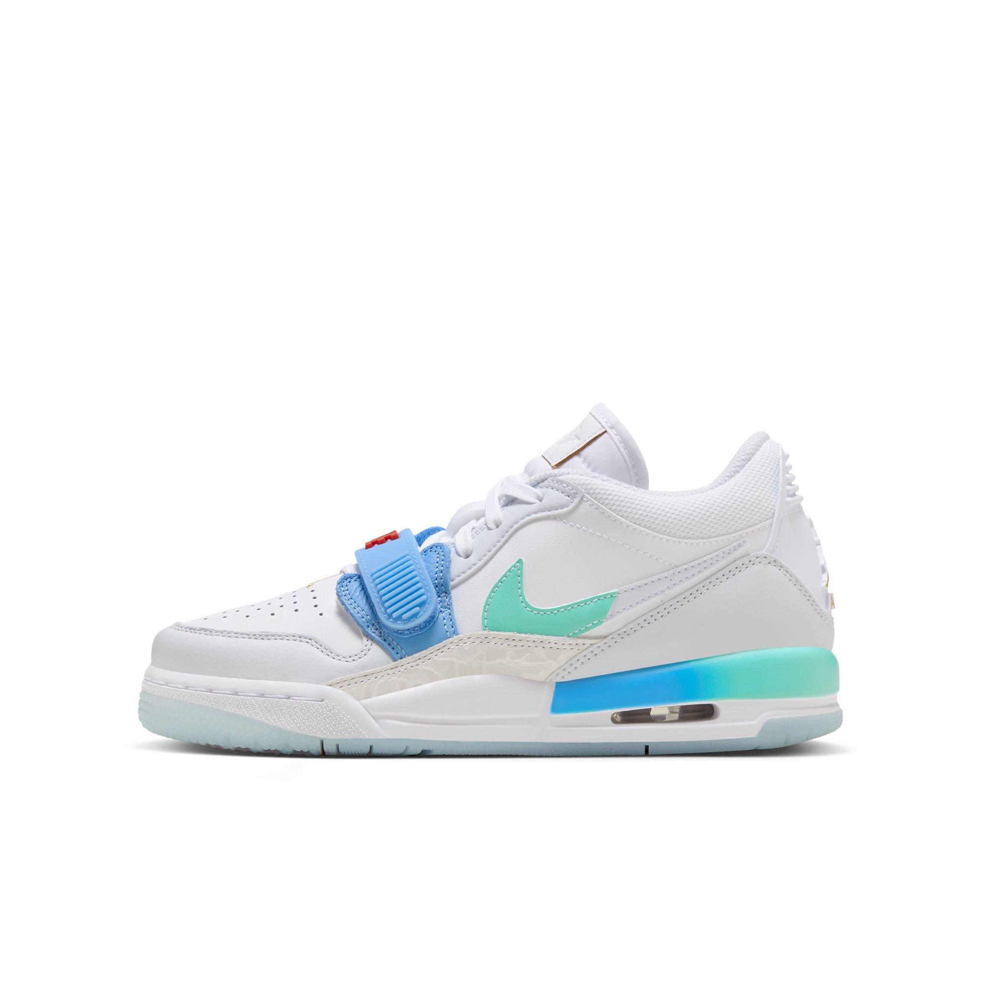 Jordan Legacy 312 "White/Emerald Rise/University Red" Grade School Boys' Shoe - WHITE/BLUE Thumbnail View 3
