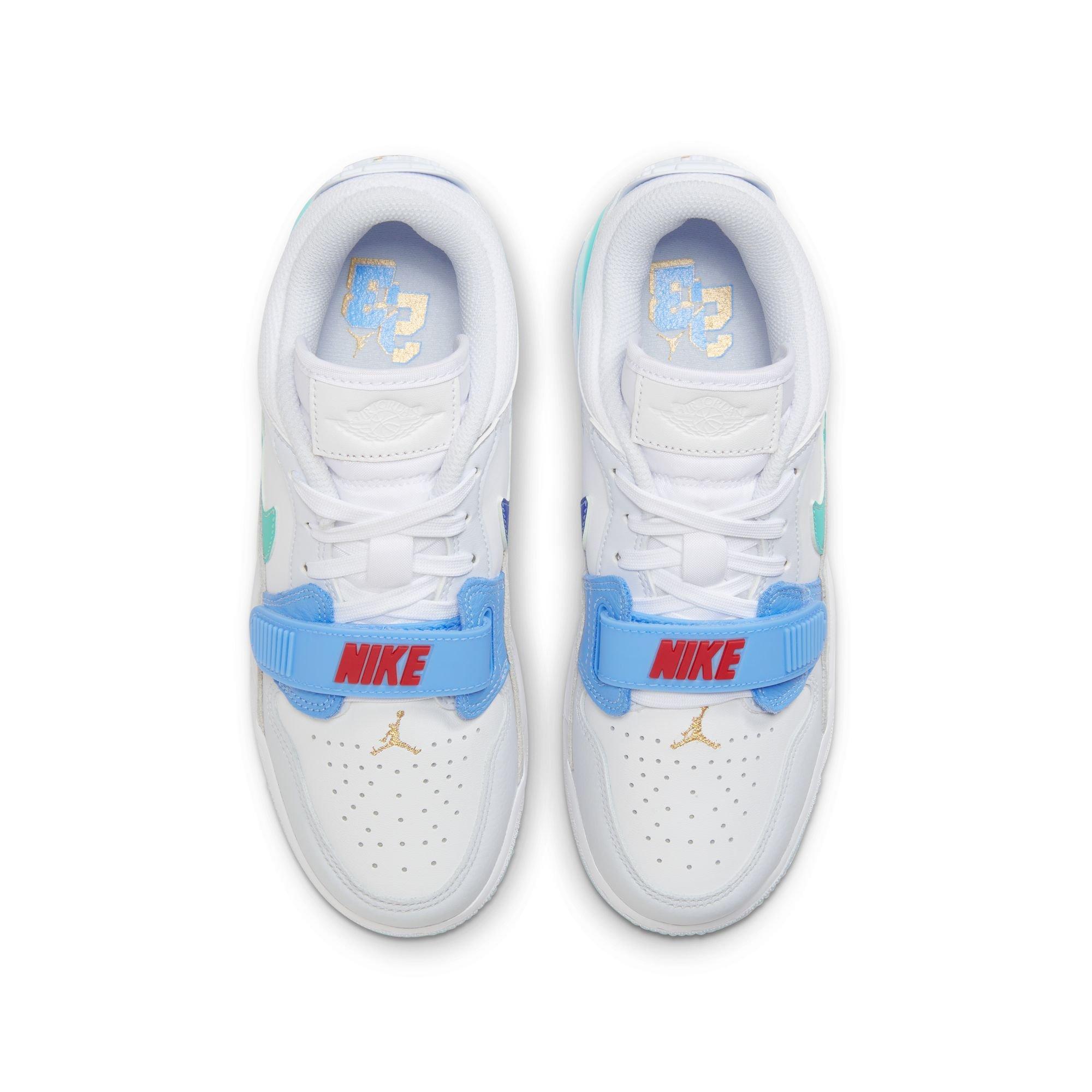 Jordan Legacy 312 "White/Emerald Rise/University Red" Grade School Boys' Shoe - WHITE/BLUE Thumbnail View 7