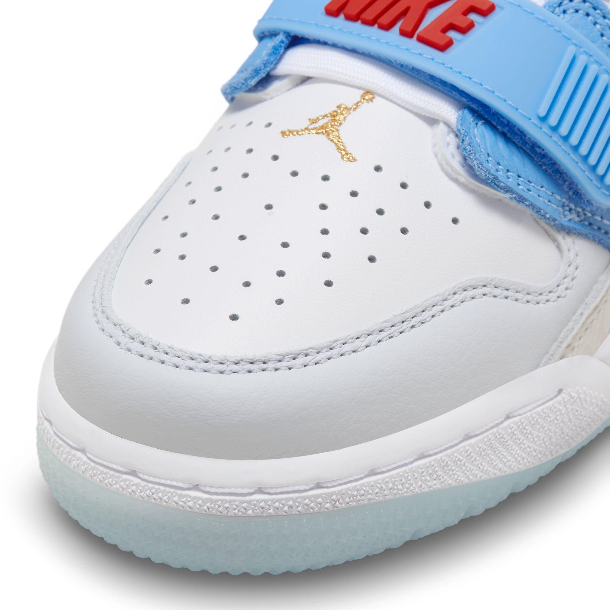 Jordan Legacy 312 "White/Emerald Rise/University Red" Grade School Boys' Shoe - WHITE/BLUE Thumbnail View 9
