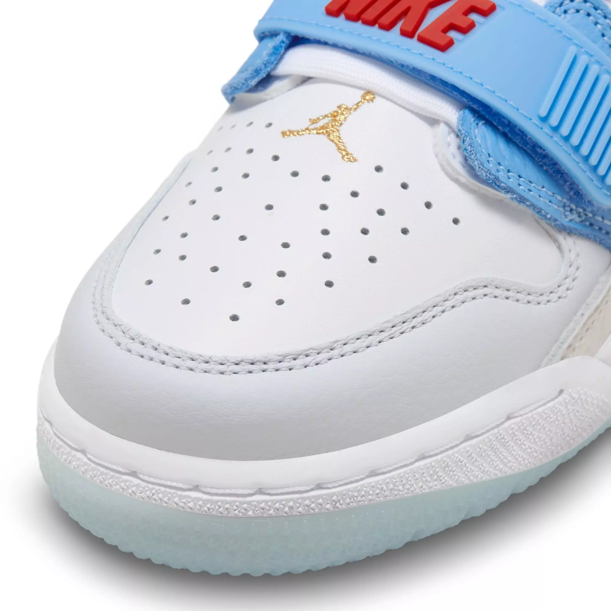 Jordan Legacy 312 "White/Emerald Rise/University Red" Grade School Boys' Shoe - WHITE/BLUE