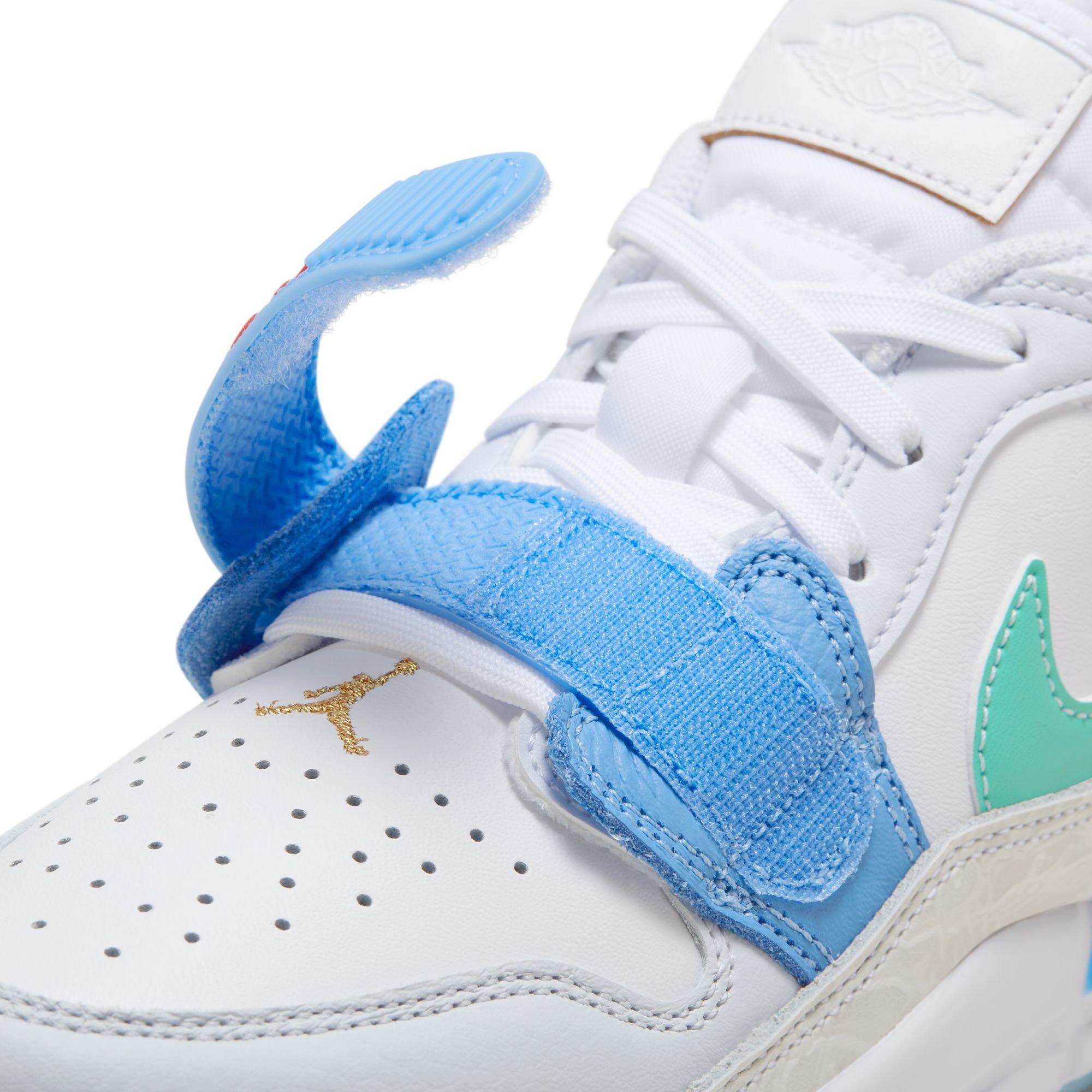 Jordan Legacy 312 "White/Emerald Rise/University Red" Grade School Boys' Shoe - WHITE/BLUE Thumbnail View 11