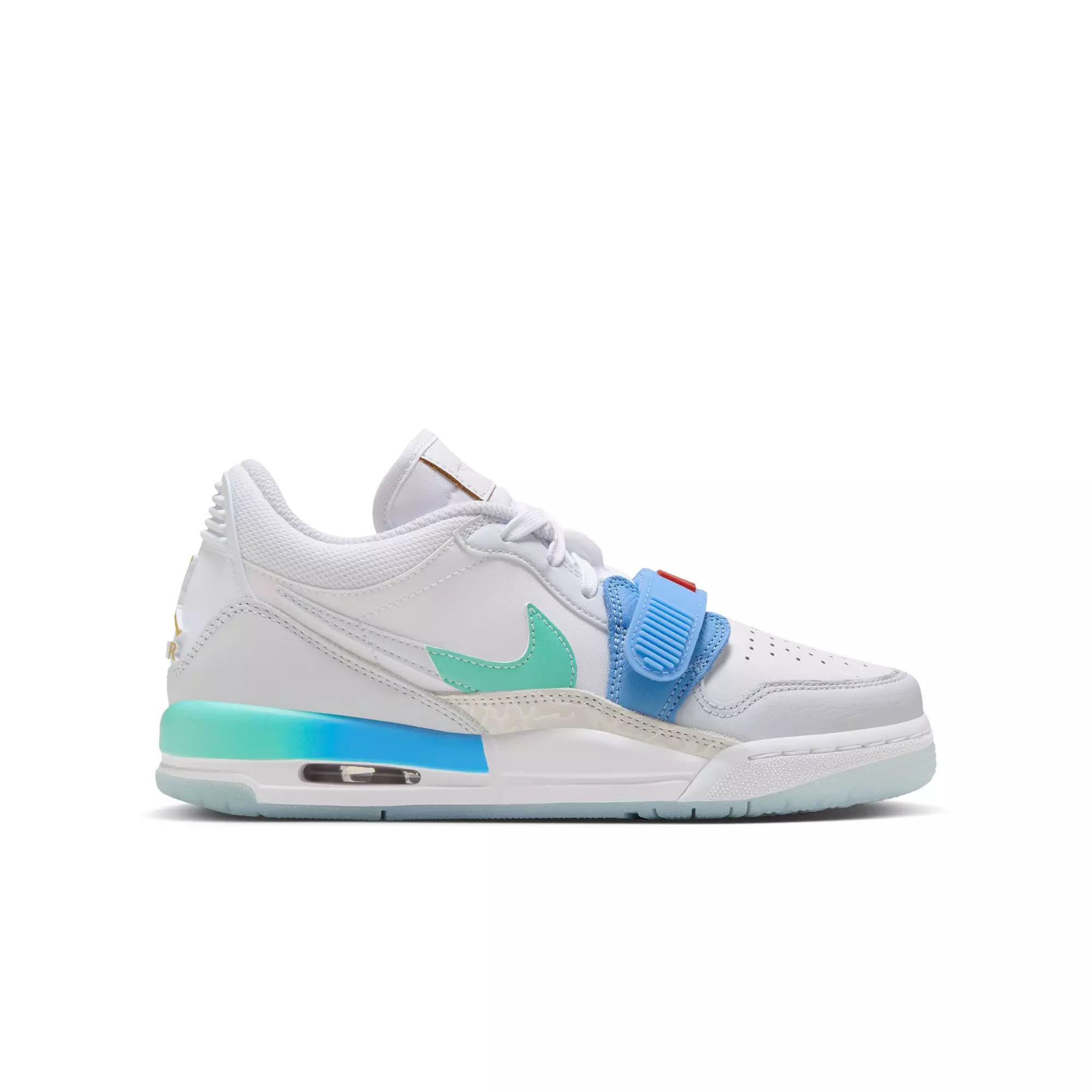 Jordan Legacy 312 "White/Emerald Rise/University Red" Grade School Boys' Shoe - WHITE/BLUE