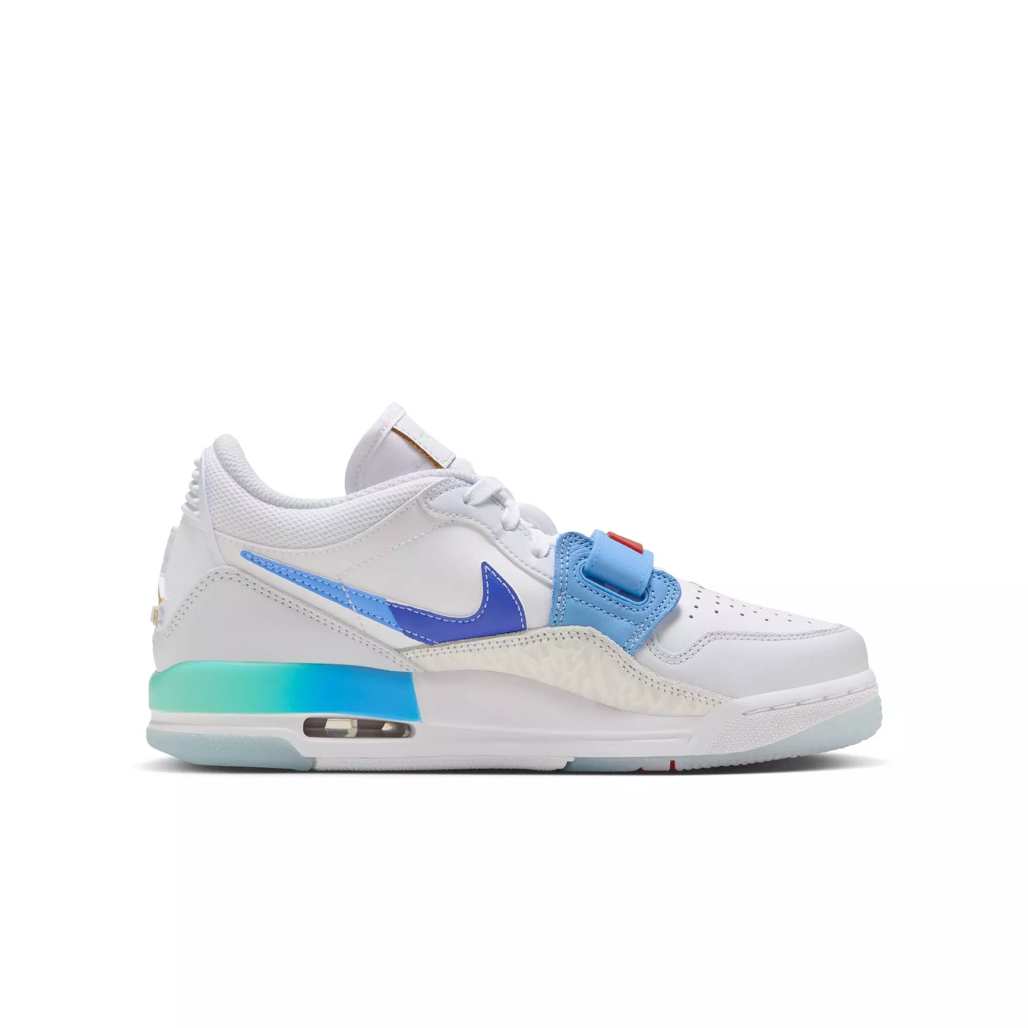 Jordan Legacy 312 "White/Emerald Rise/University Red" Grade School Boys' Shoe - WHITE/BLUE