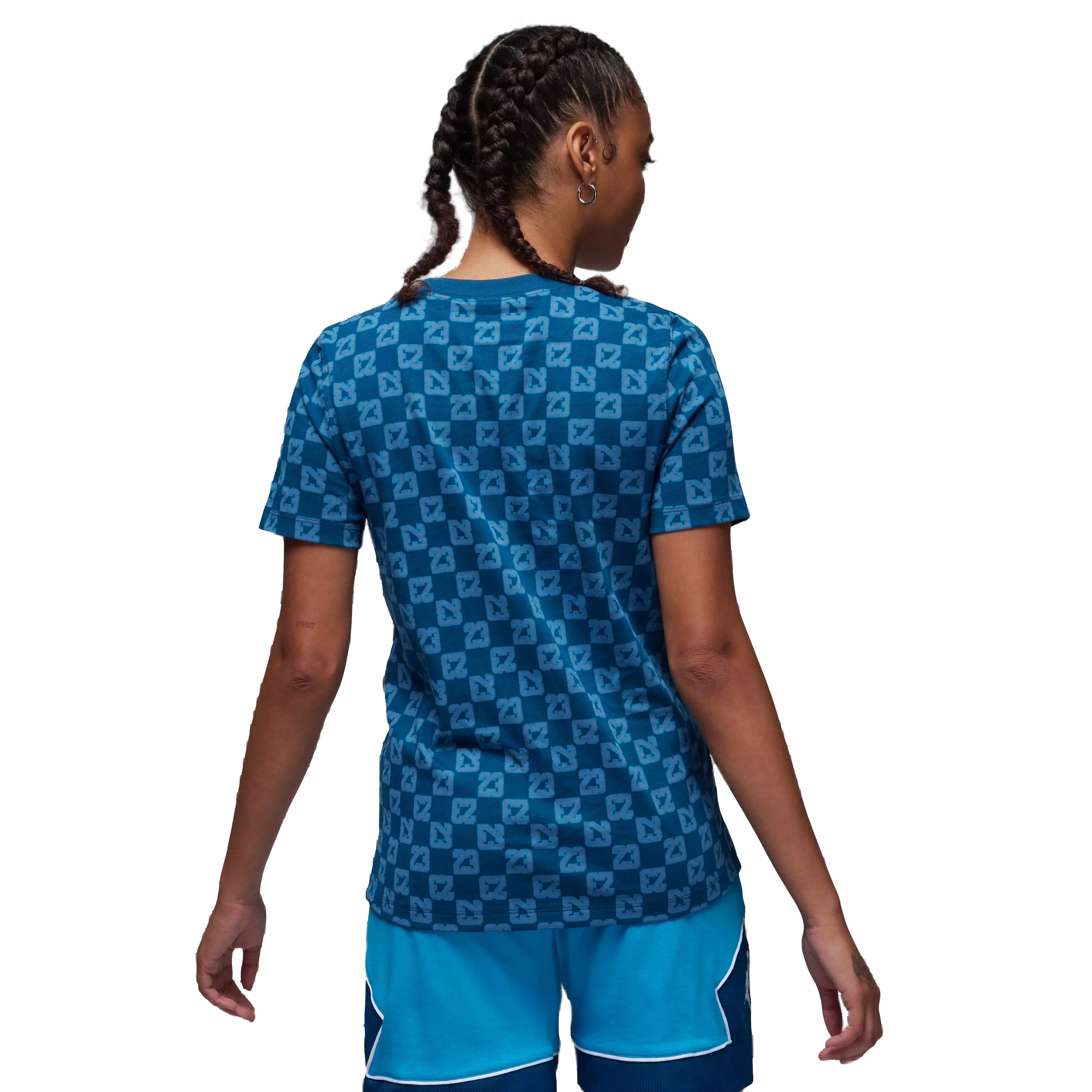 Jordan Women's All Over Print Tee-Blue - BLUE