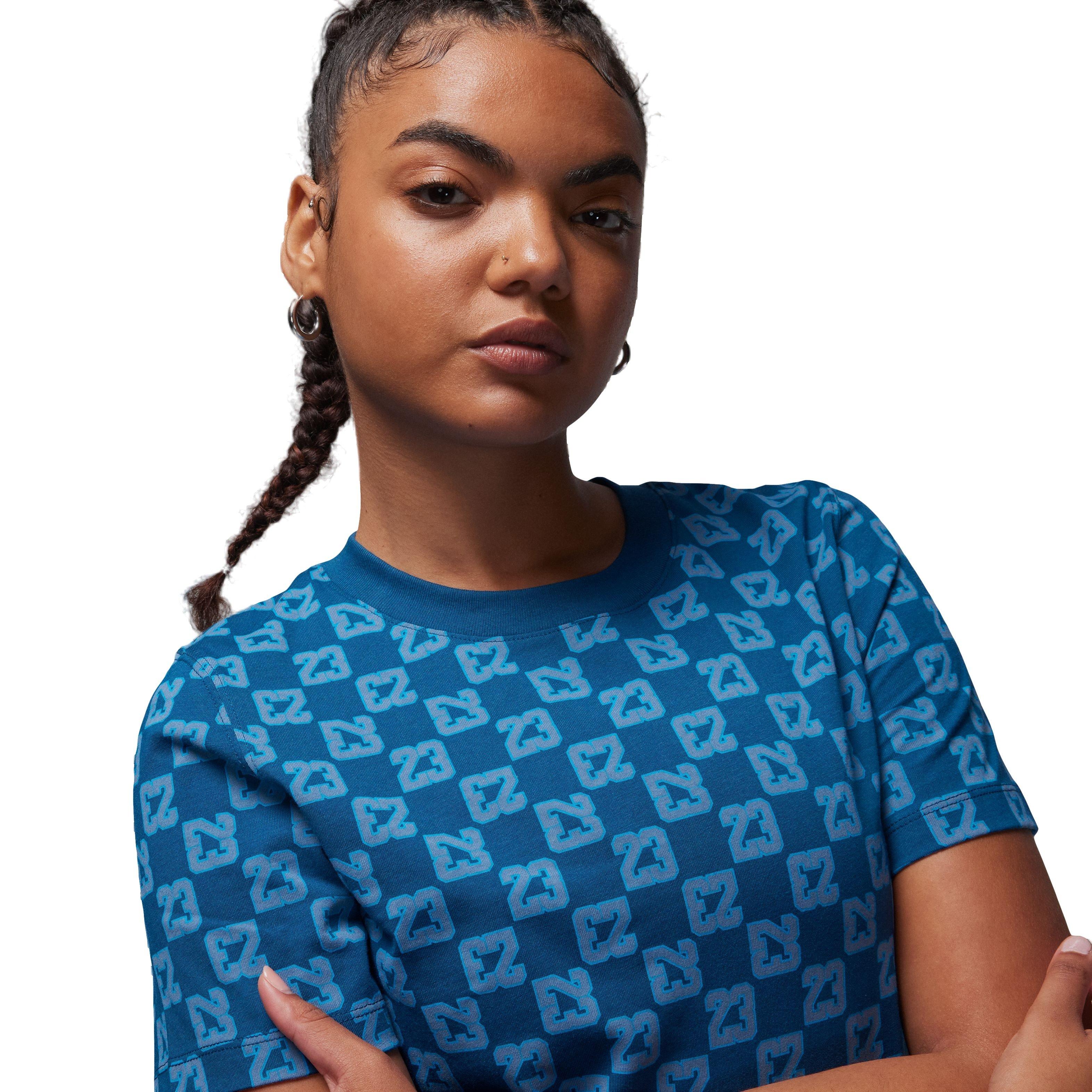 Jordan Women's All Over Print Tee-Blue - BLUE Thumbnail View 3