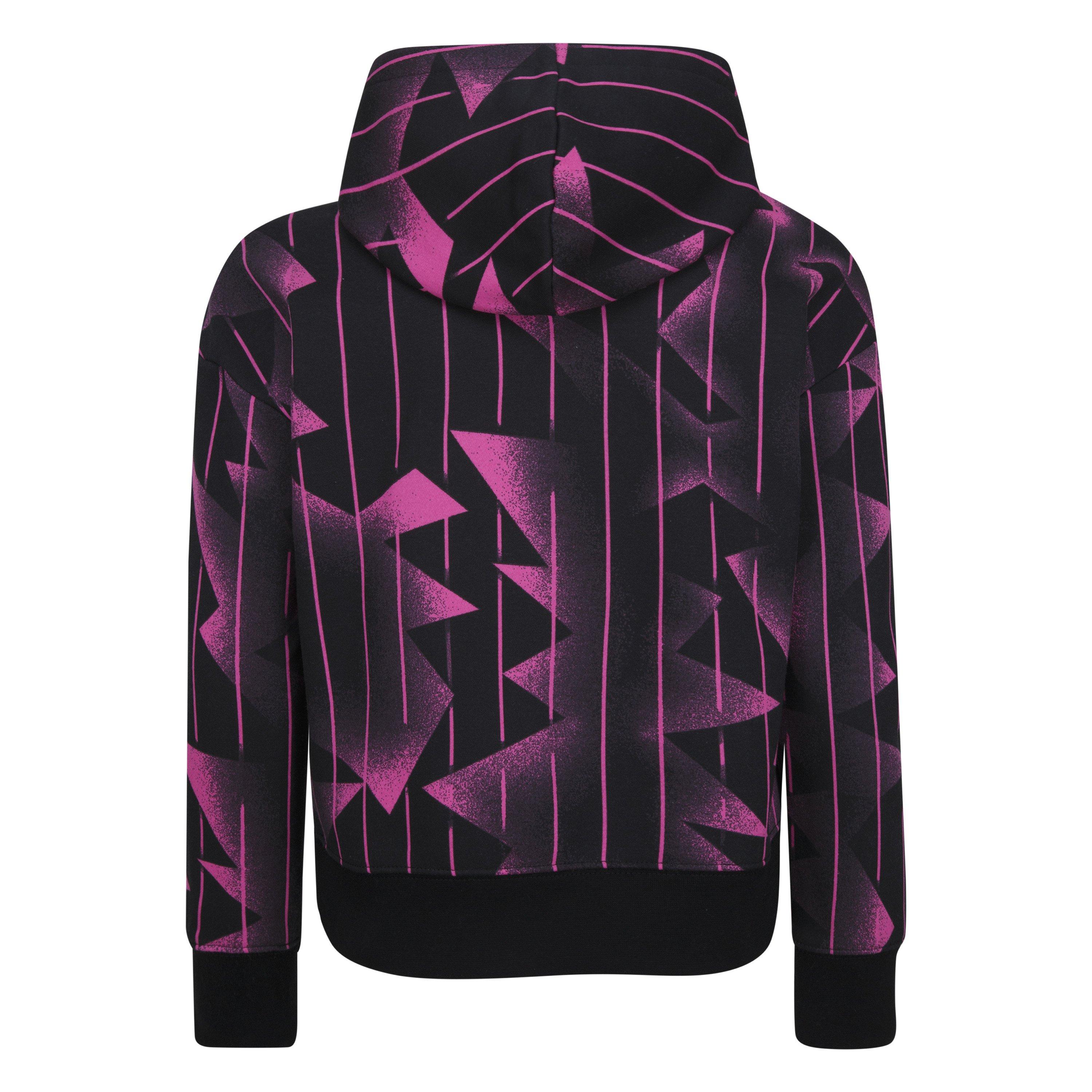 Jordan Essentials All-Over-Printed Big Girls' Hoodie - Black/Pink