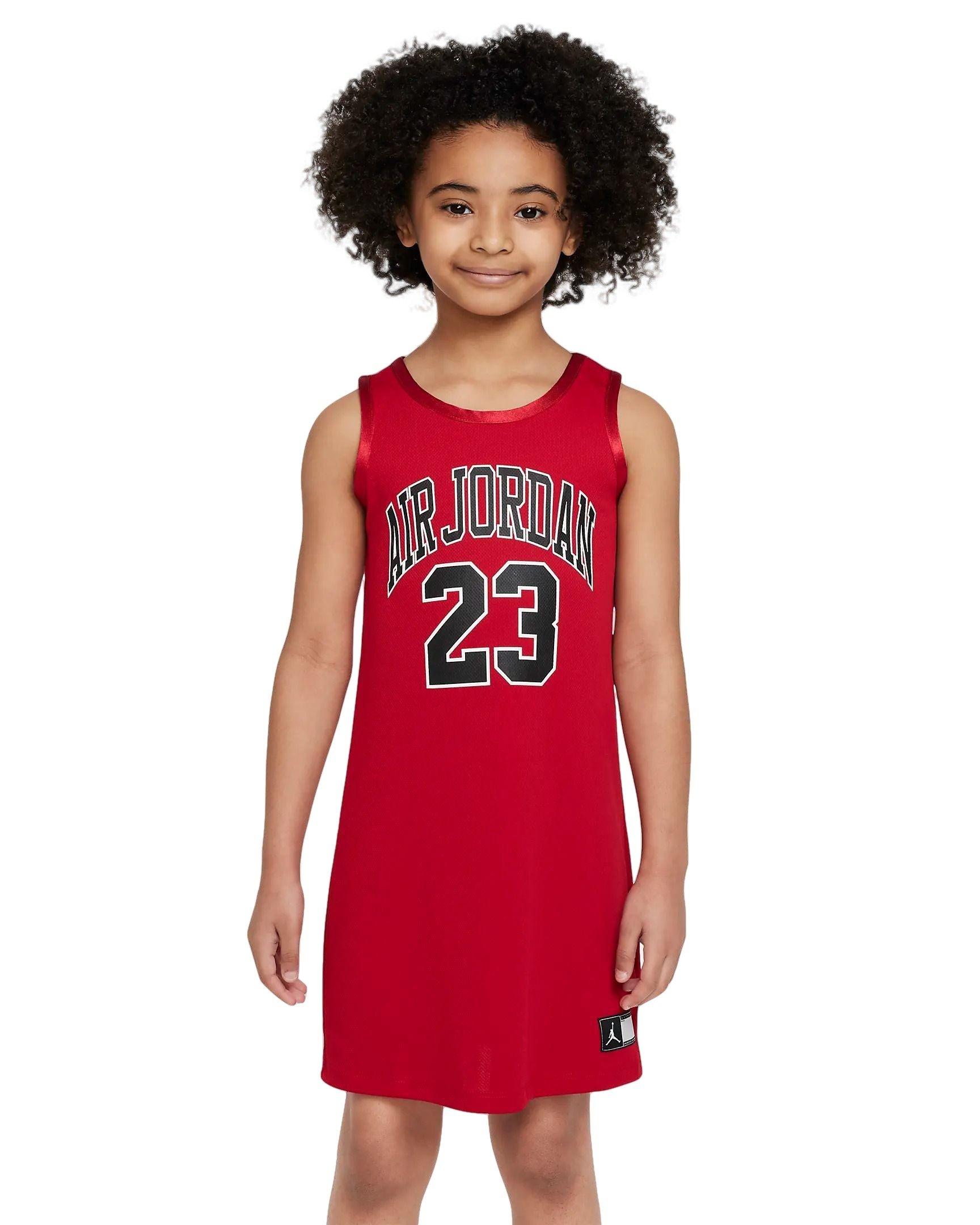 Jordan Big Girls' HBR Jersey Dress, Red, Size: Medium, Polyester