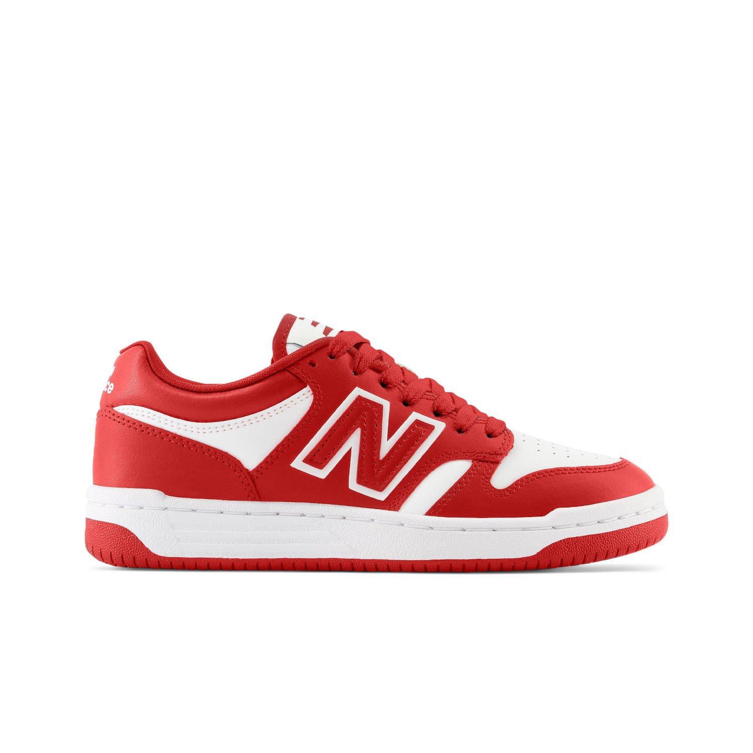 New Balance 480 White Red Grade School Boys Shoe