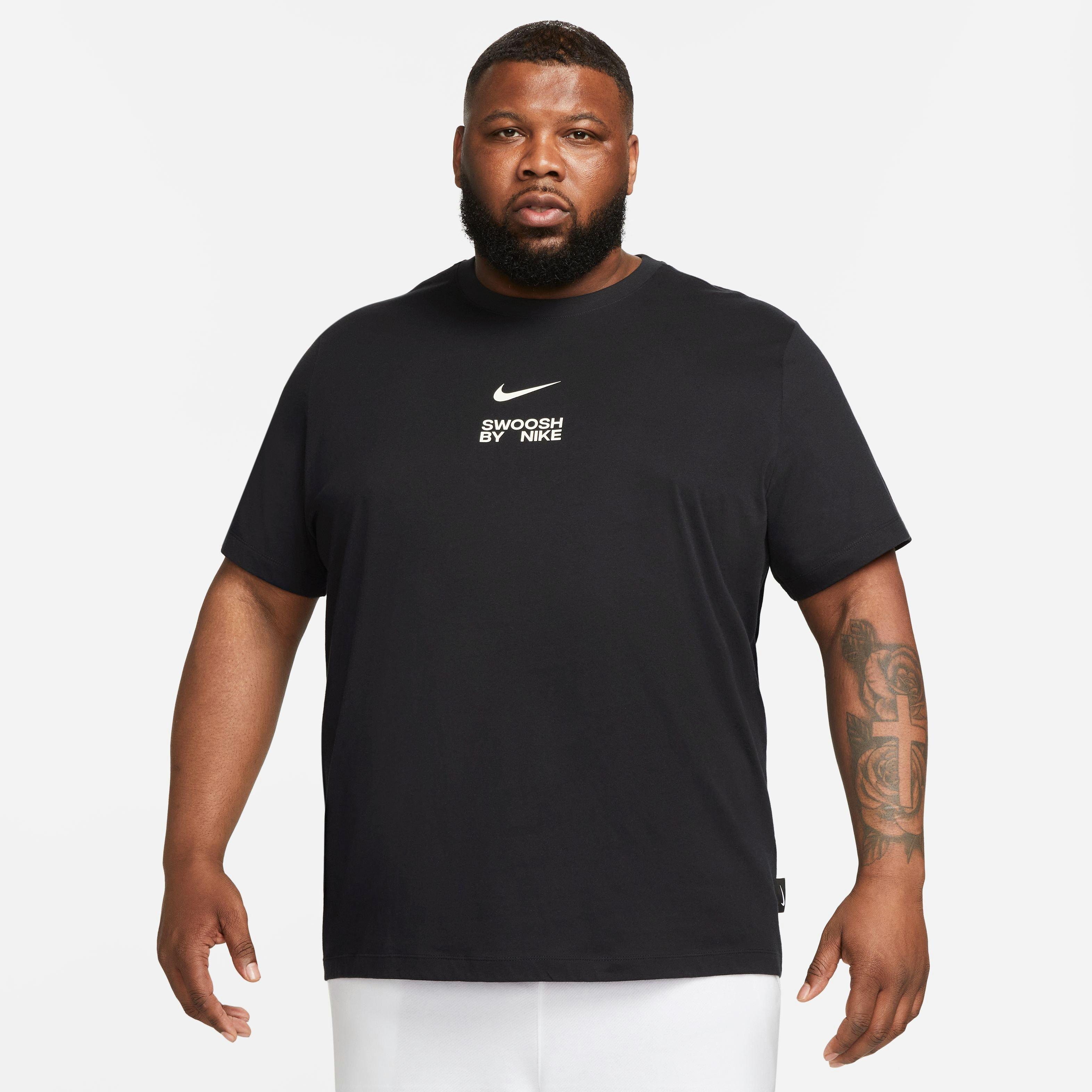 Nike Men's Sportswear Swoosh By Nike Tee - BLACK Thumbnail View 15