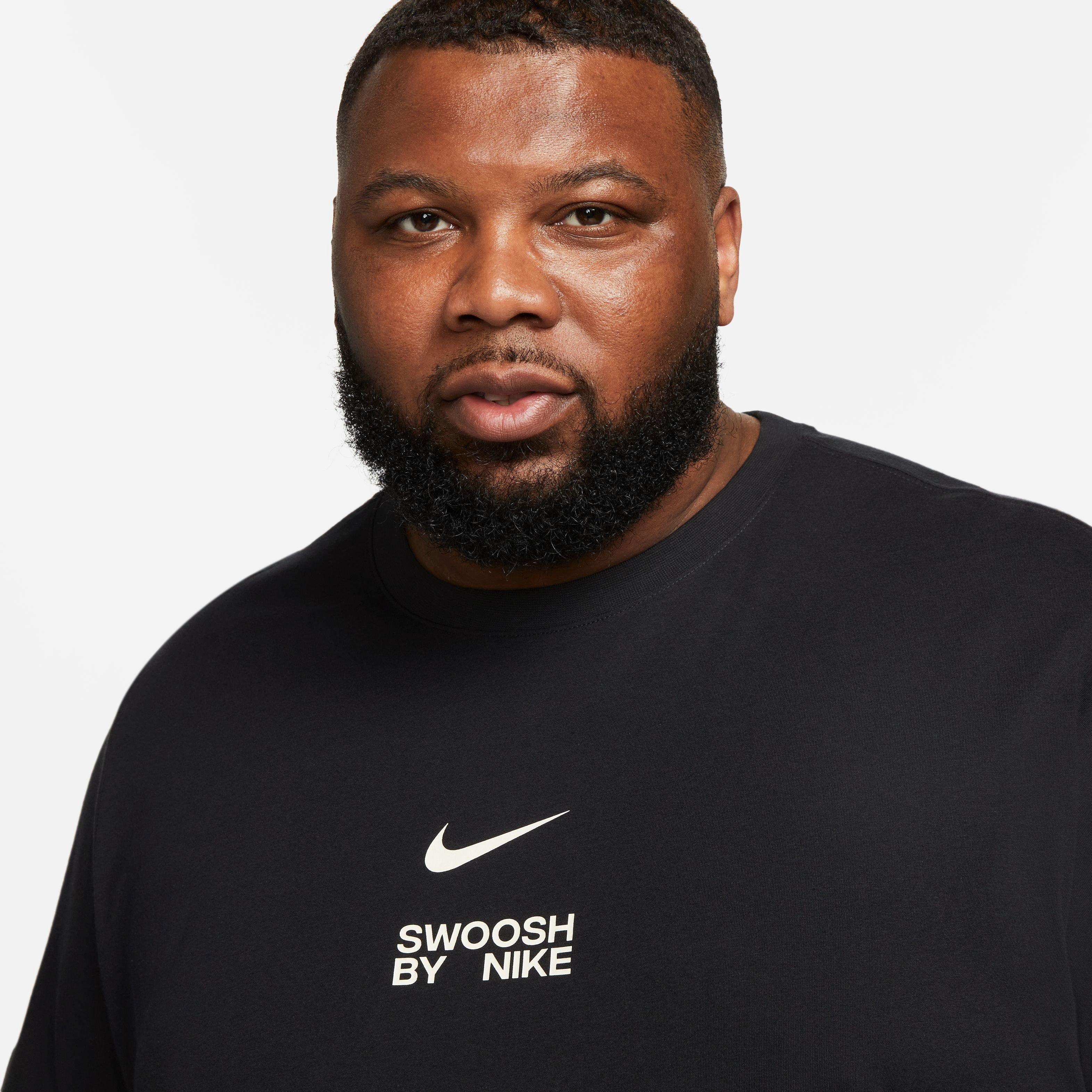 Nike Men's Sportswear Swoosh By Nike Tee - BLACK Thumbnail View 7