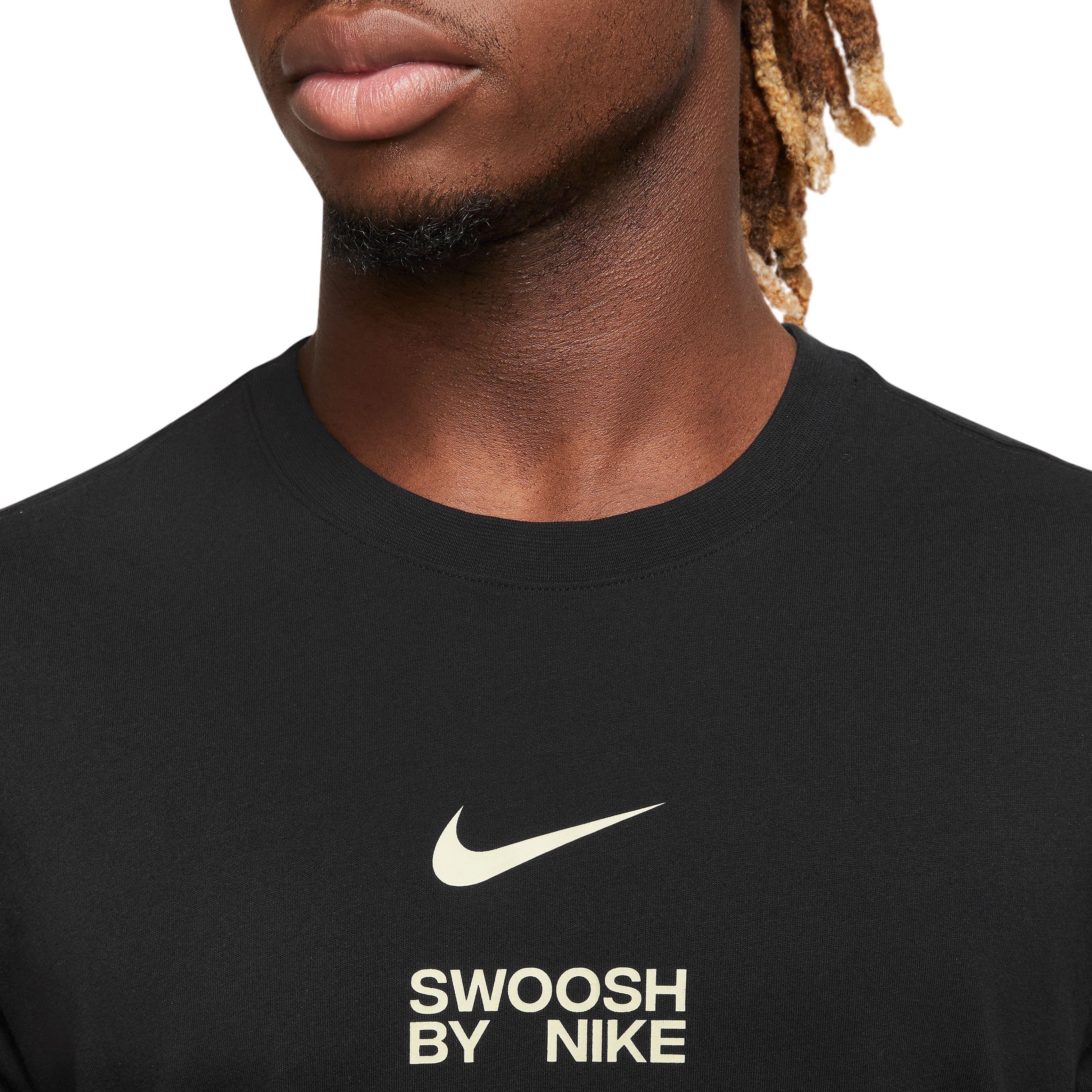Nike Men's Sportswear Swoosh By Nike Tee - BLACK Thumbnail View 3