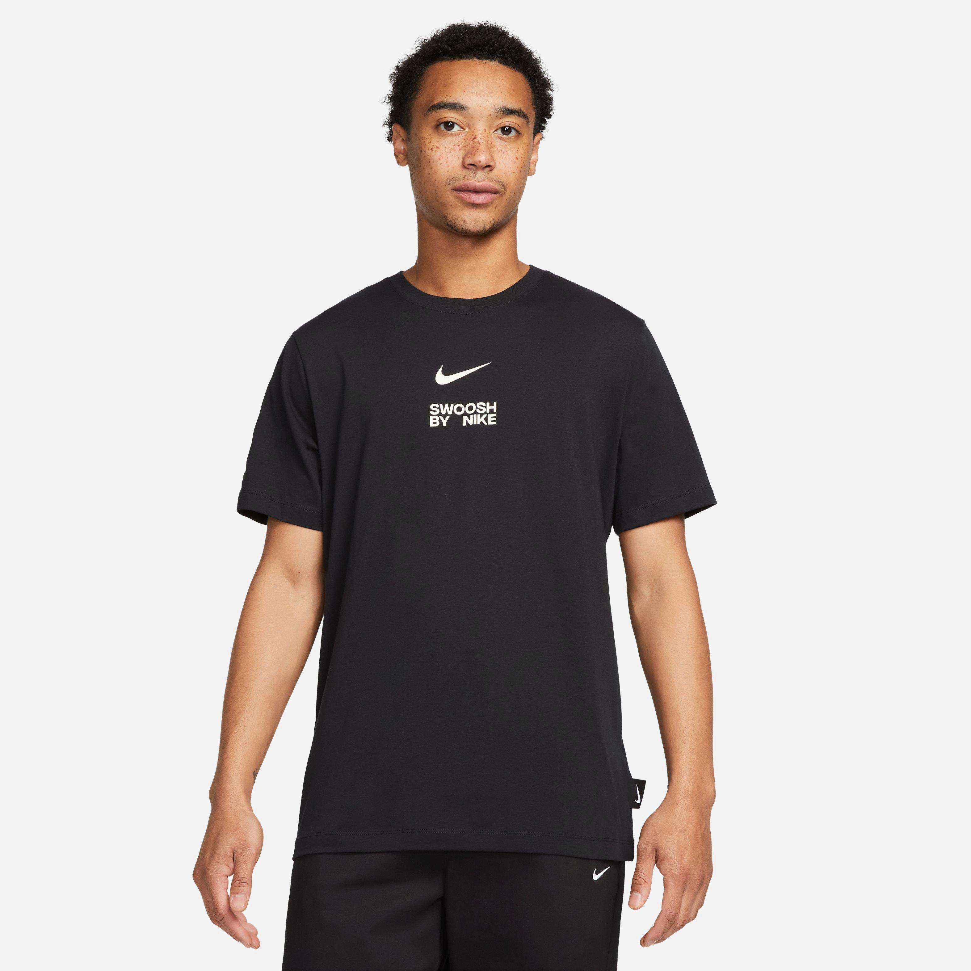 Nike Men's Sportswear Swoosh By Nike Tee - BLACK Thumbnail View 6