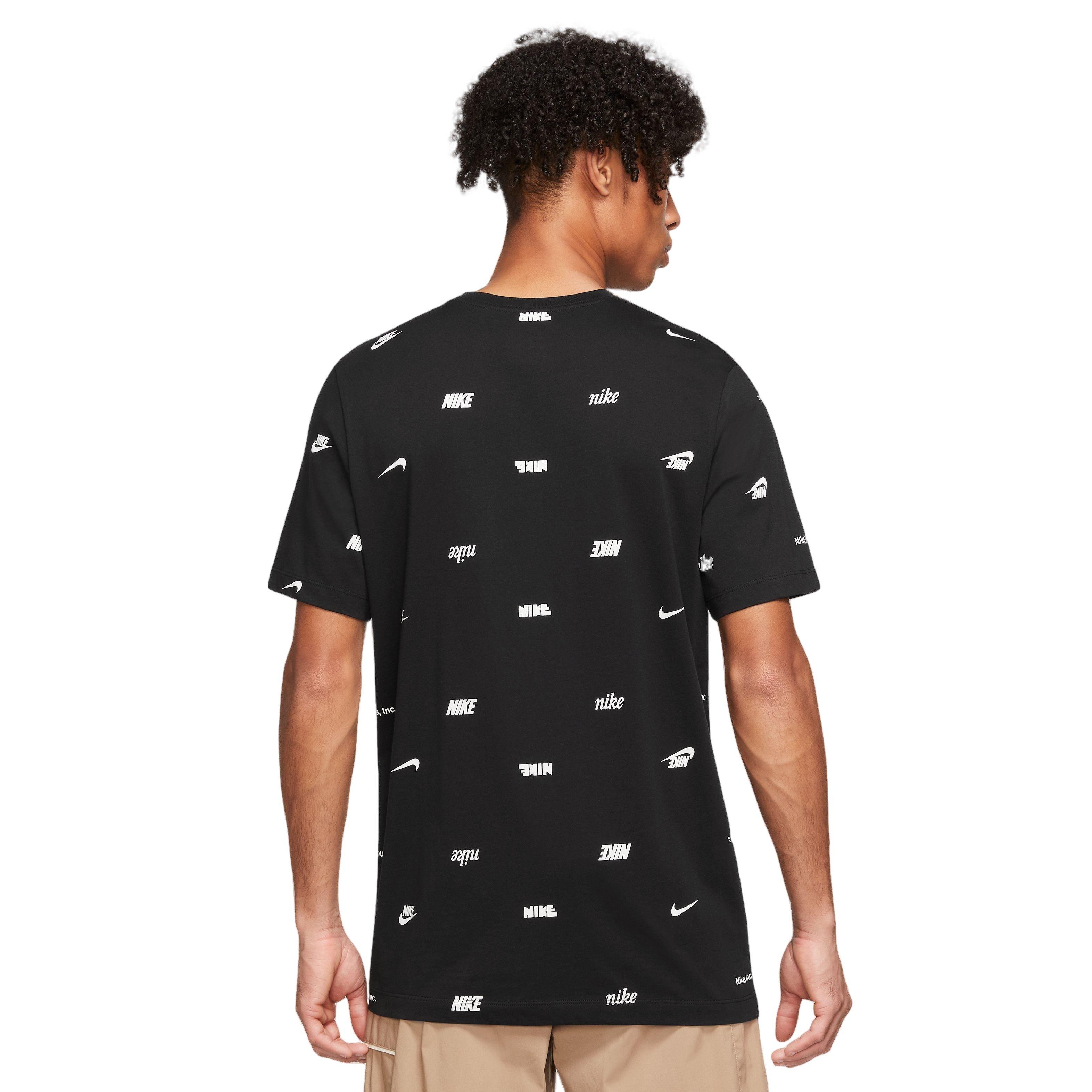 Nike Men's Club+ All Over Print Tee-Black - BLACK Thumbnail View 2