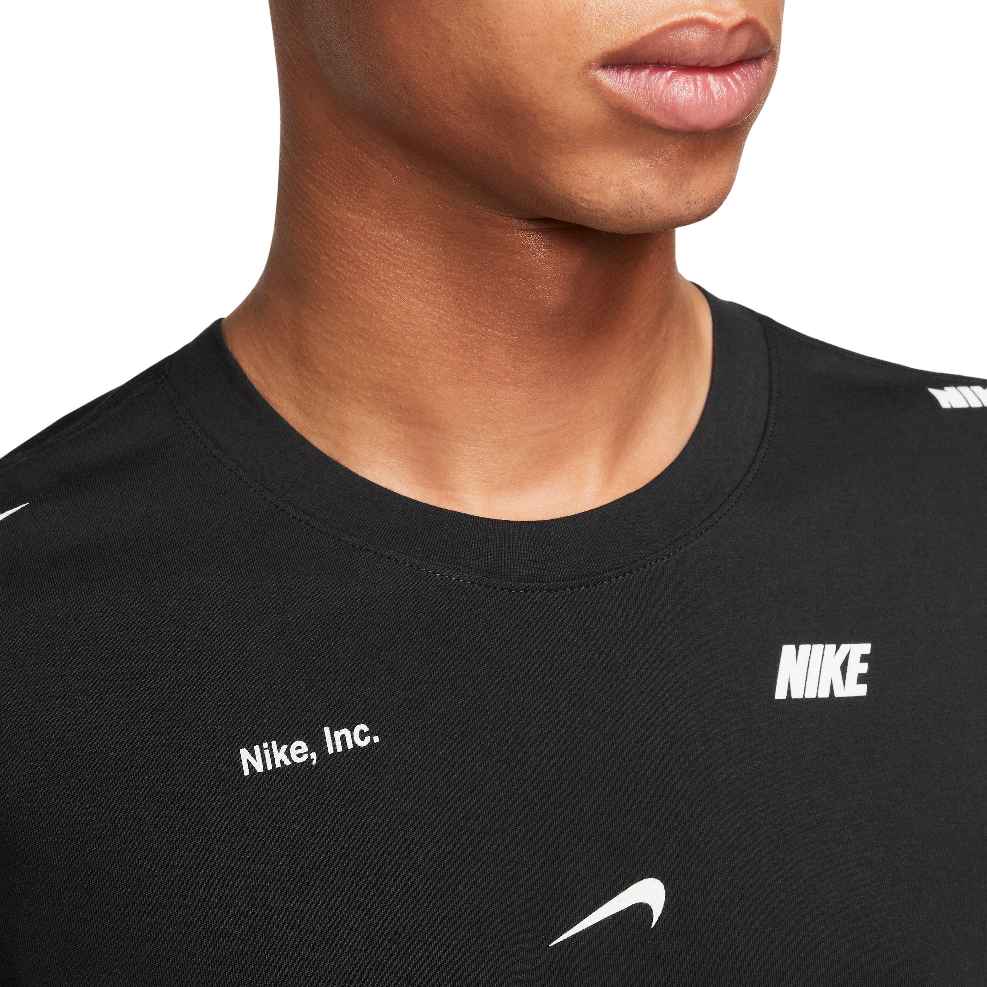 Nike Men's Club+ All Over Print Tee-Black - BLACK Thumbnail View 3