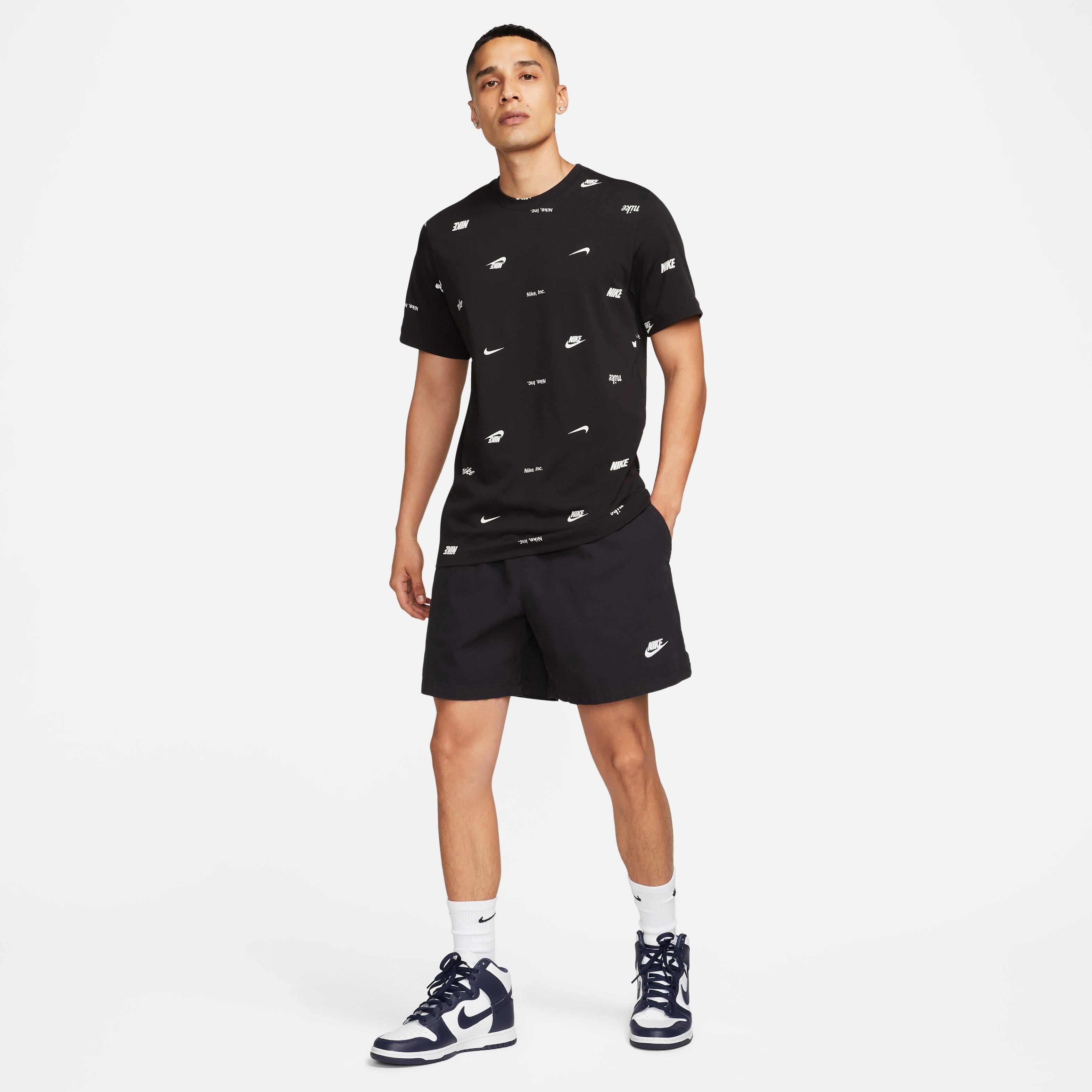 Nike Men's Club+ All Over Print Tee-Black - BLACK Thumbnail View 10