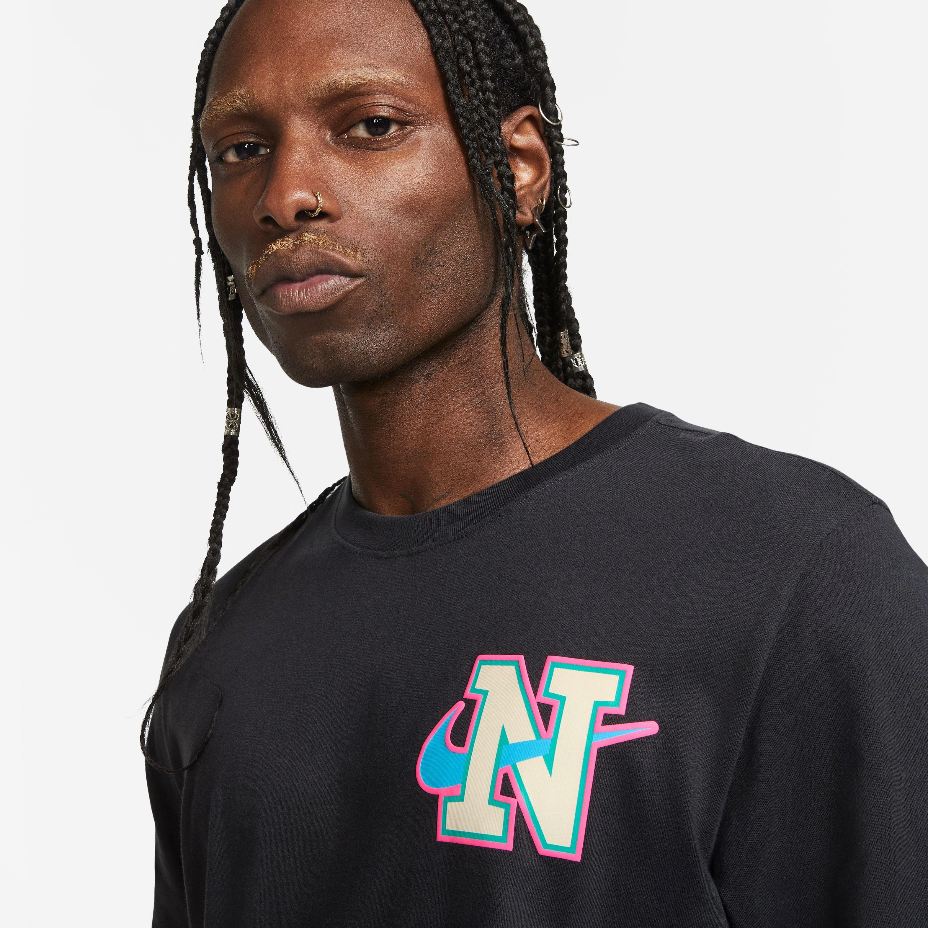 Nike Men's Suede Graphic Tee - Black - BLACK Thumbnail View 5