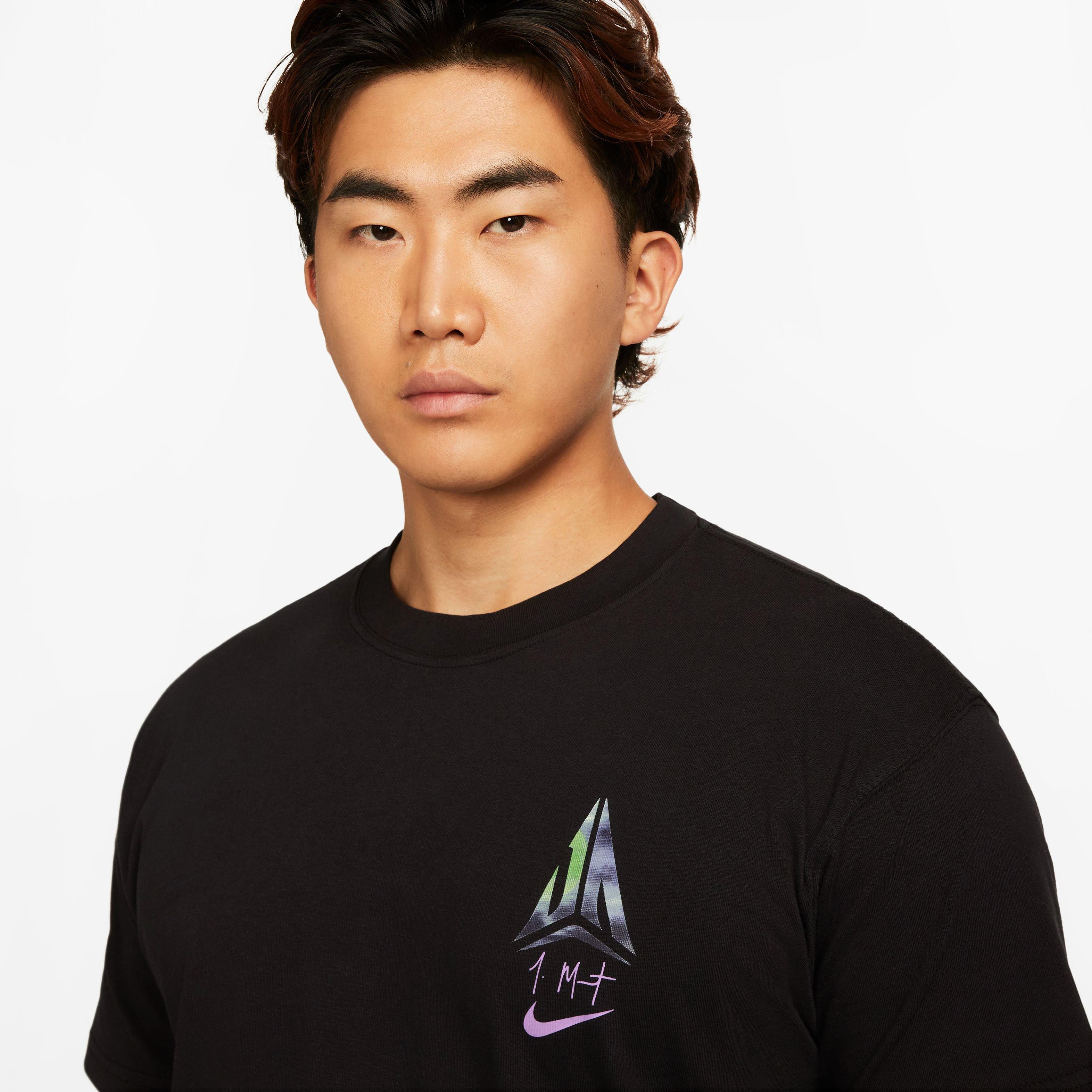 Nike Men's Max90 Ja Basketball Tee-Black - BLACK Thumbnail View 8