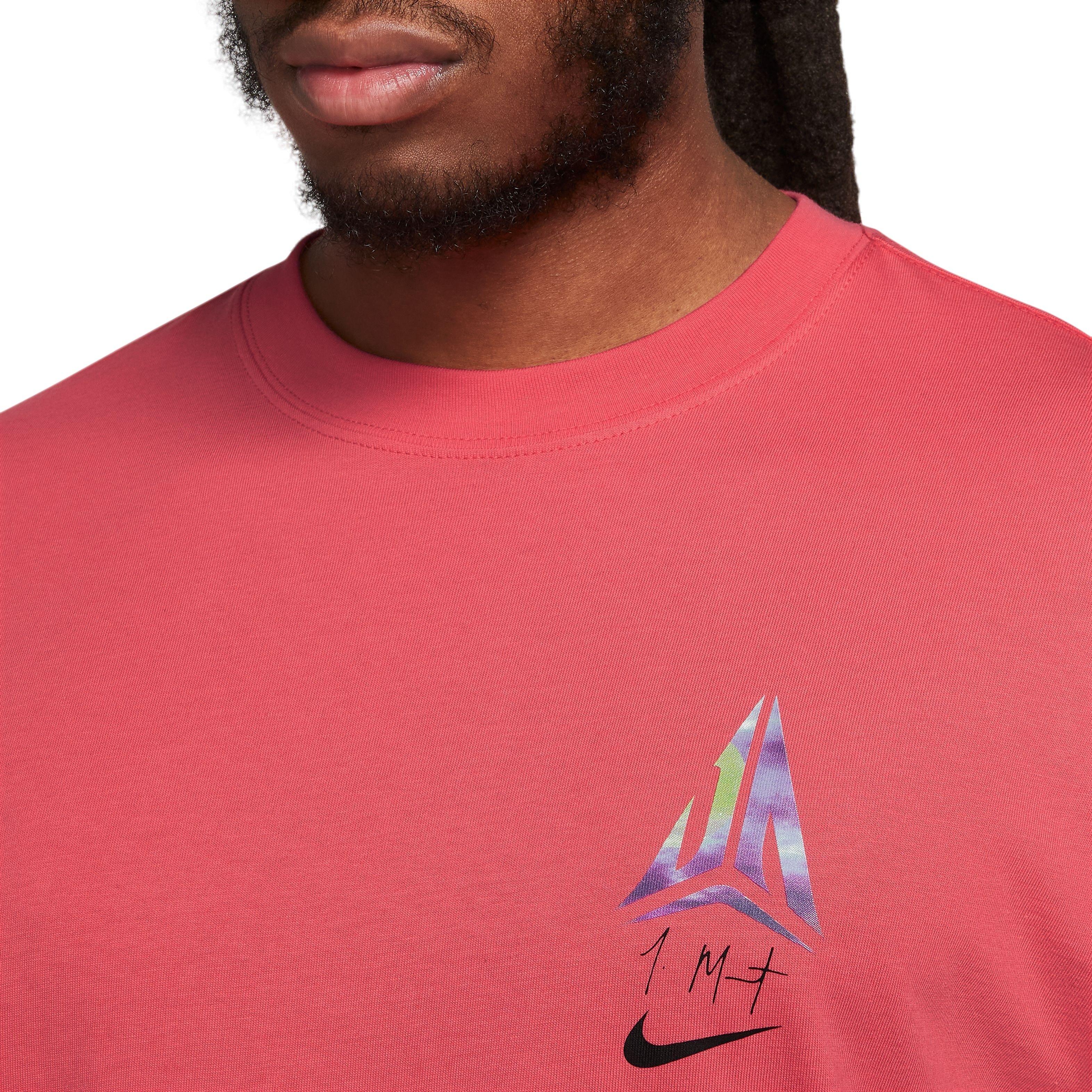 Nike Men's Max90 Ja Basketball Tee-Red - RED Thumbnail View 3