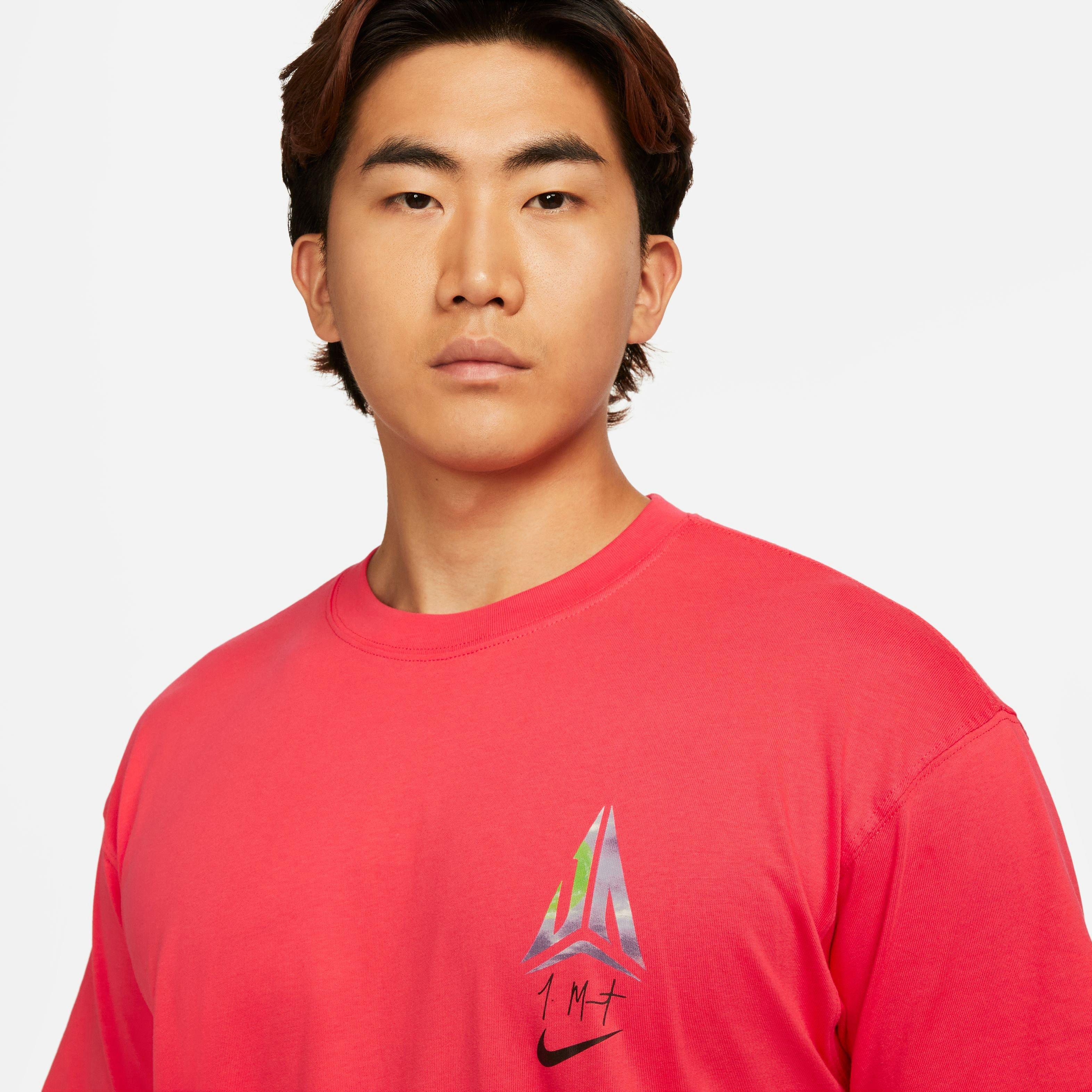 Nike Men's Max90 Ja Basketball Tee-Red - RED Thumbnail View 7