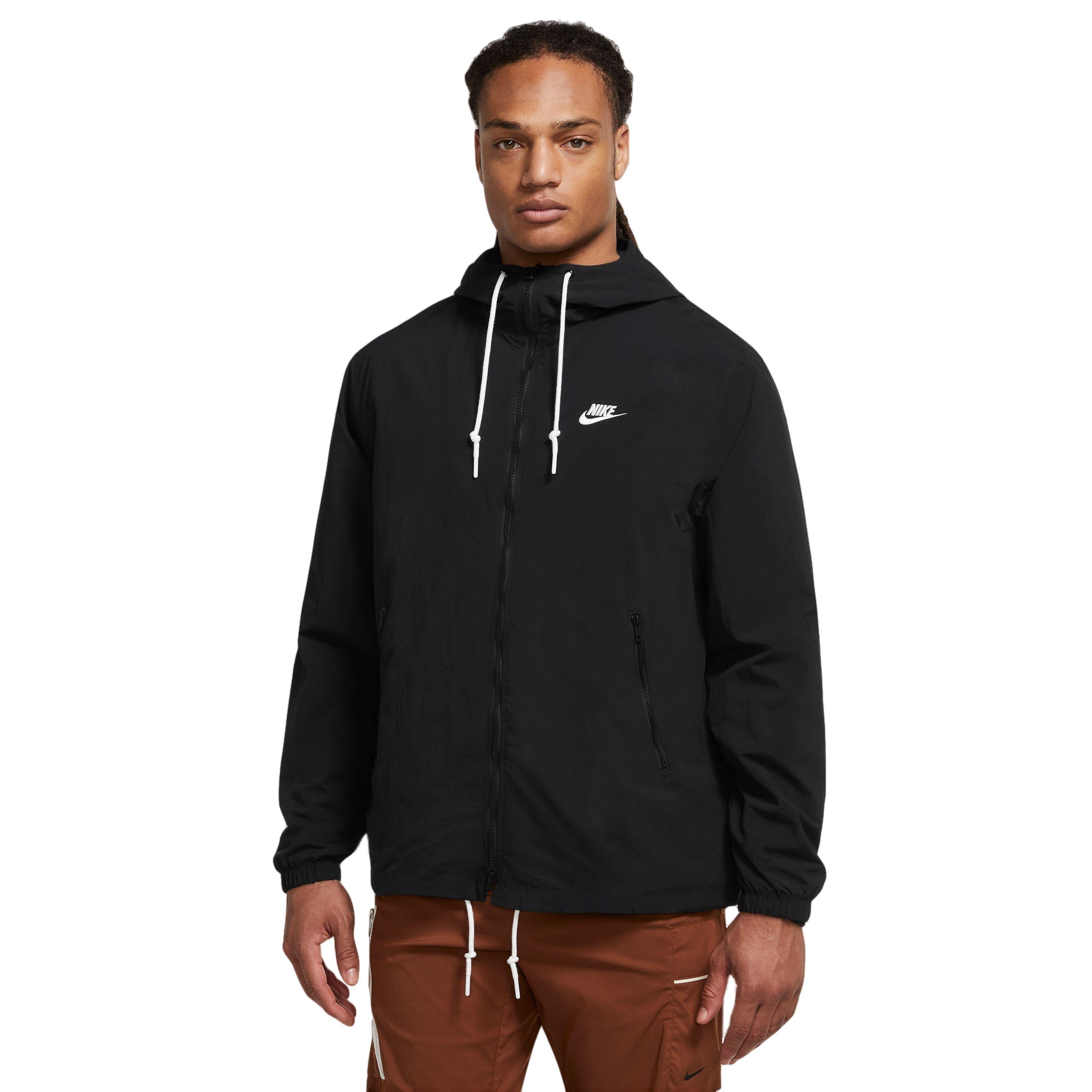 Nike Men's Sportswear Club Full-Zip Woven Jacket - BLACK Thumbnail View 1
