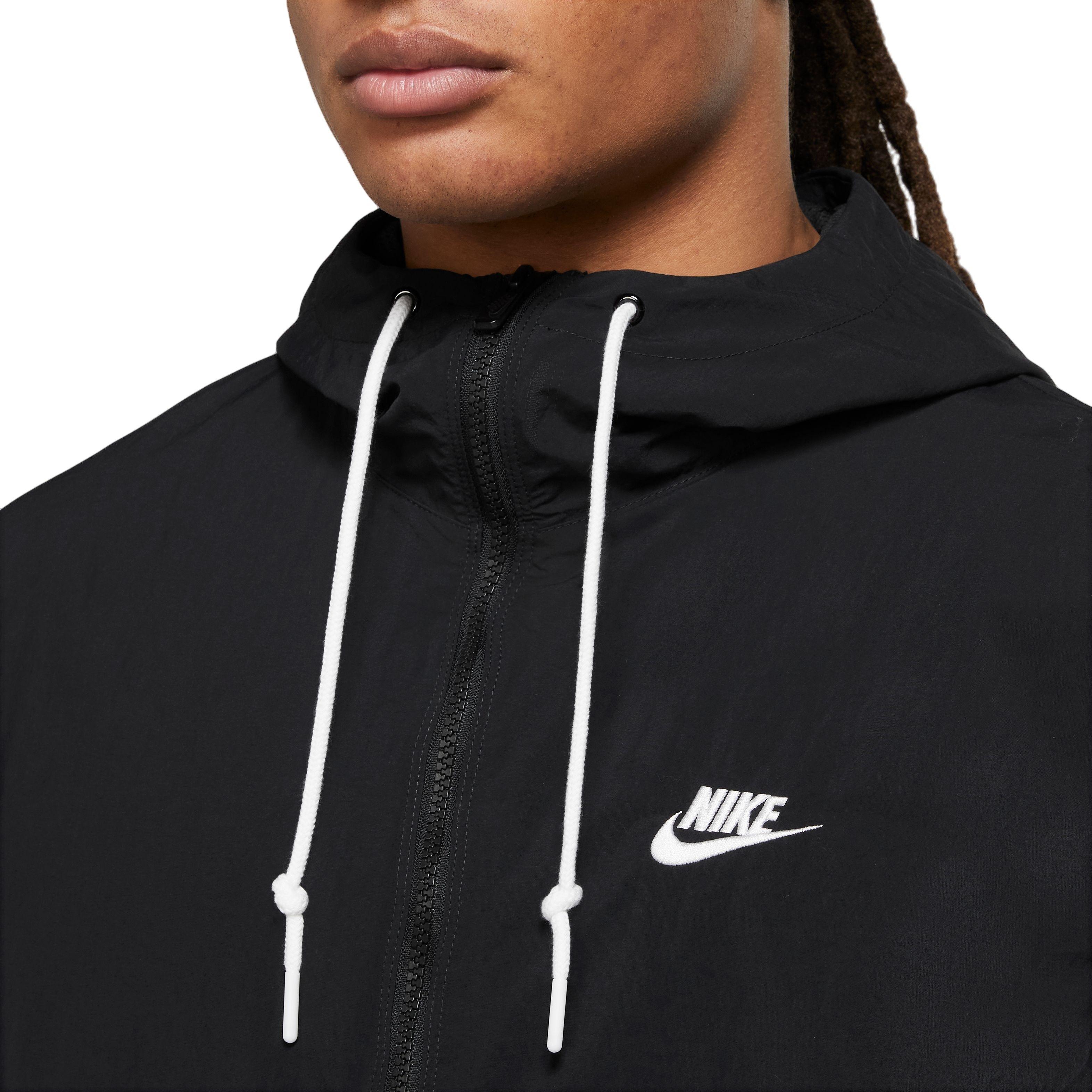 Nike Men's Sportswear Club Full-Zip Woven Jacket - BLACK Thumbnail View 3