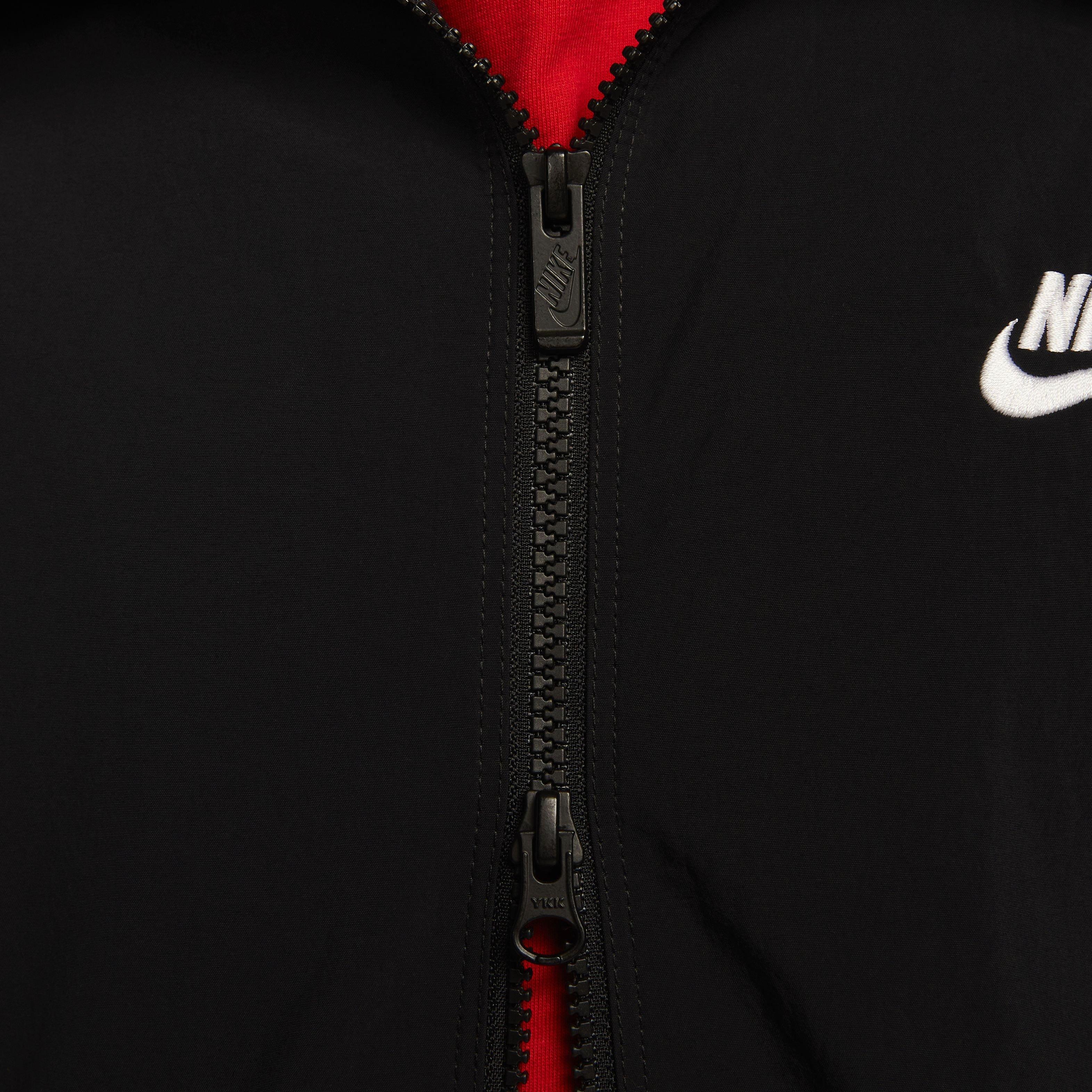 Nike Men's Sportswear Club Full-Zip Woven Jacket - BLACK Thumbnail View 9