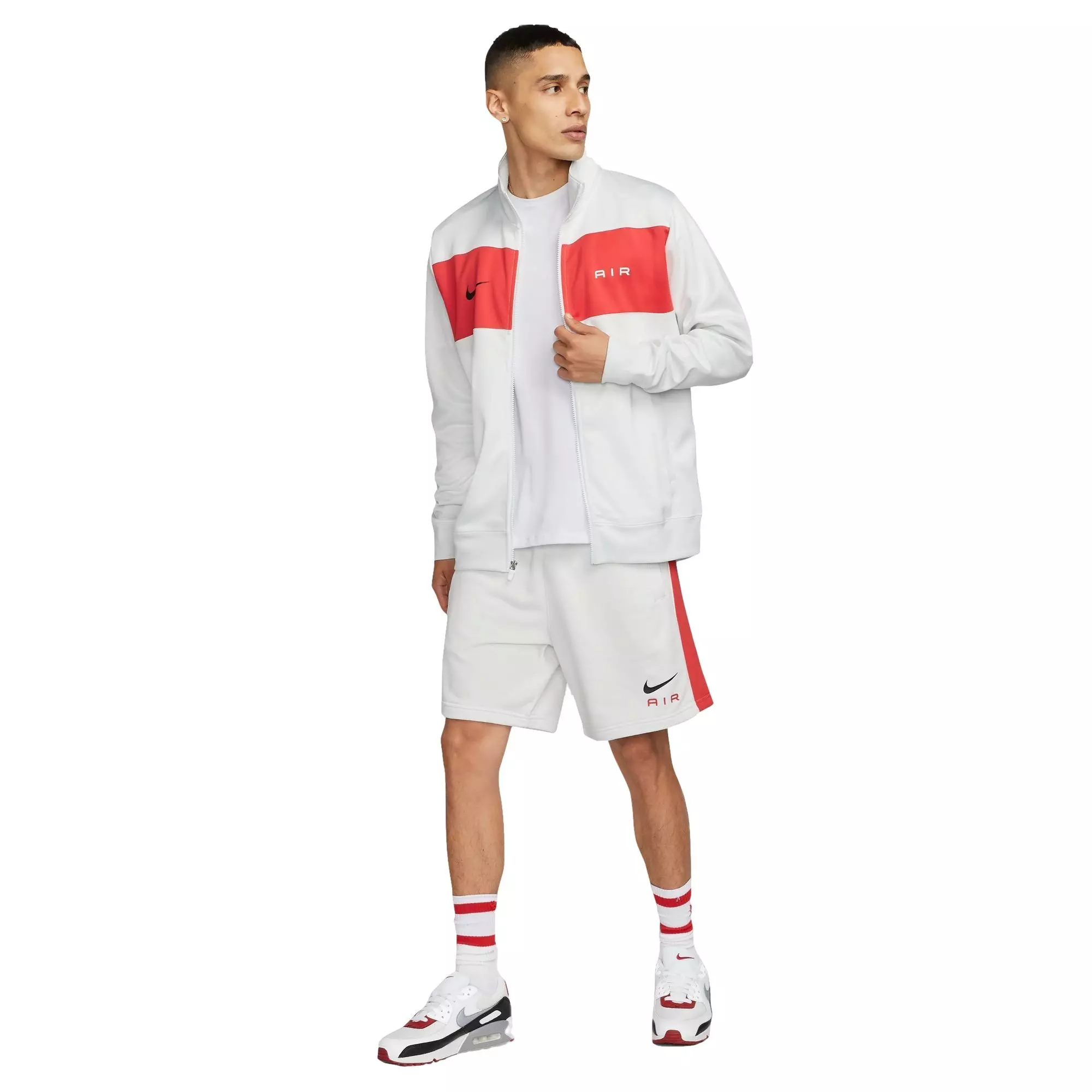 Nike Men's Air Track Top - White/Red - WHITE/RED