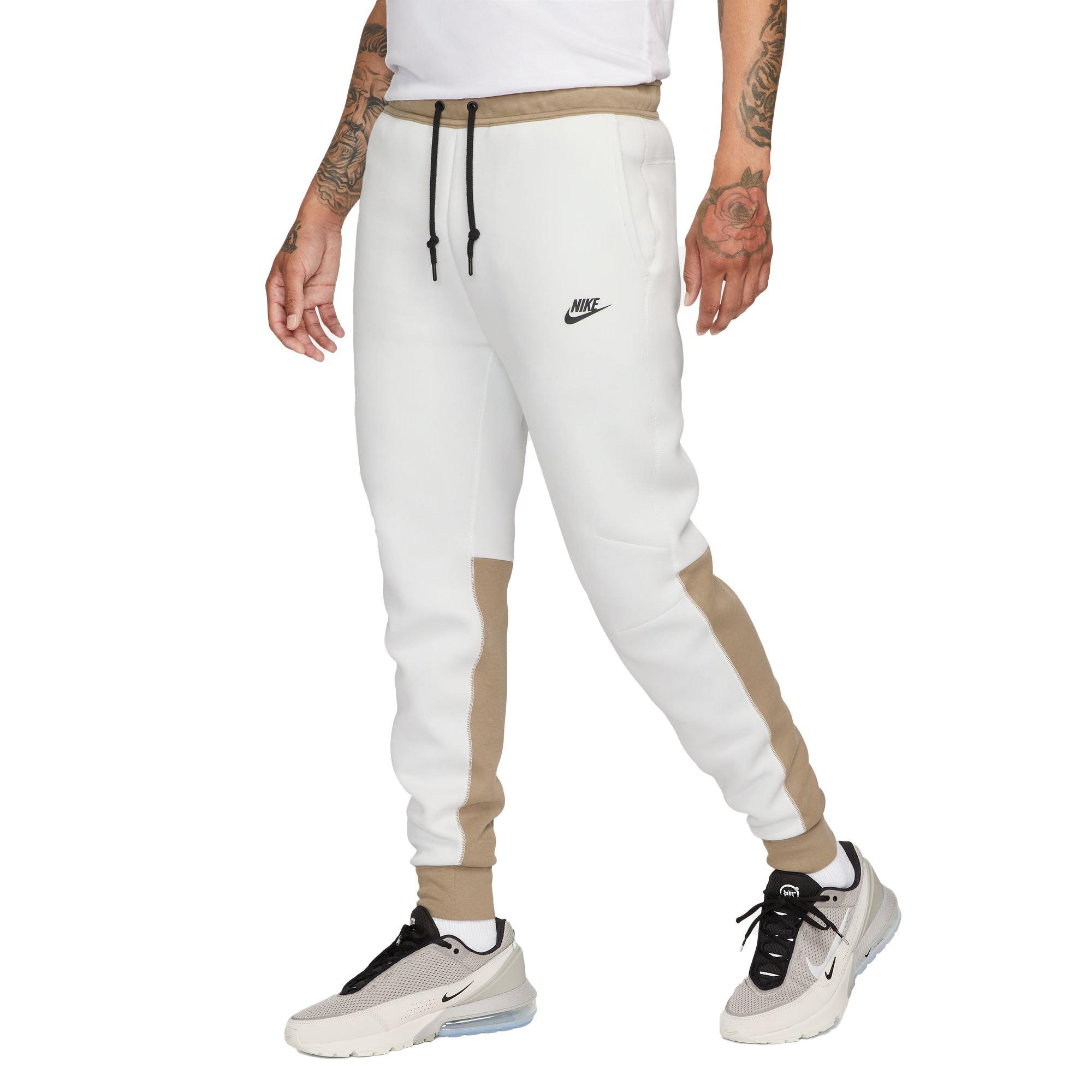 Nike Men's Tech Fleece Joggers - Summit White - WHITE/KHAKI Thumbnail View 1