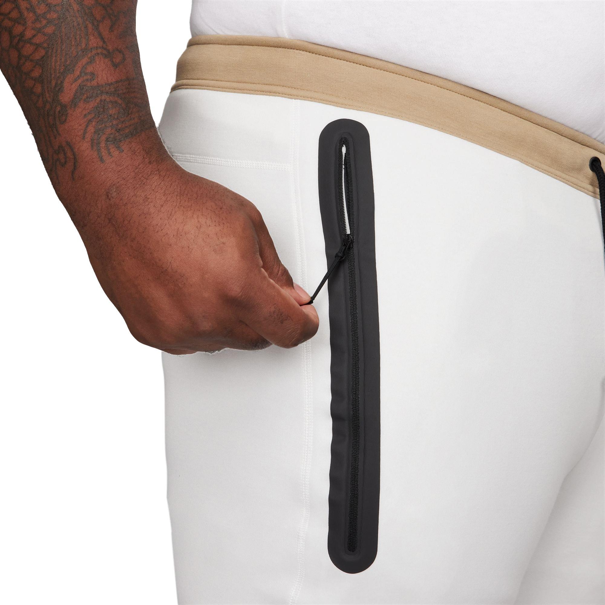 Nike Men's Tech Fleece Joggers - Summit White - WHITE/KHAKI Thumbnail View 14