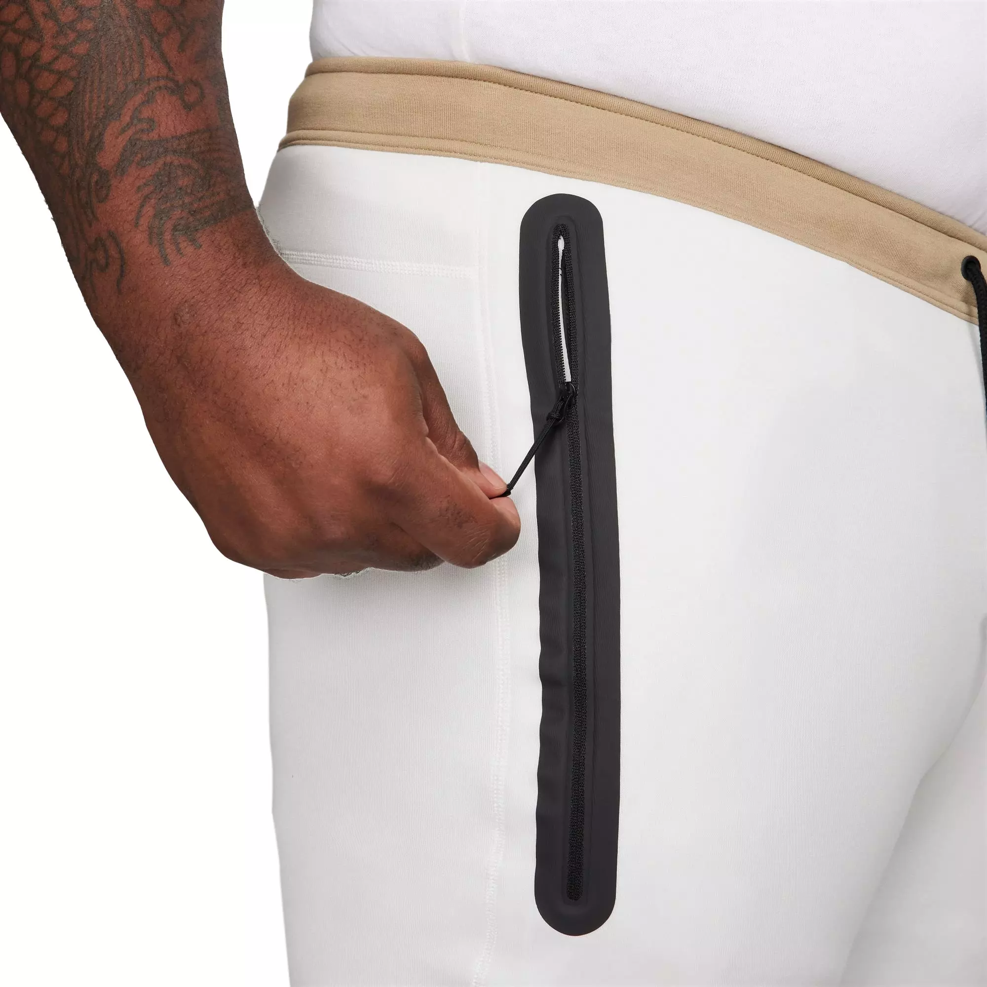 Nike Men's Tech Fleece Joggers - Summit White - WHITE/KHAKI