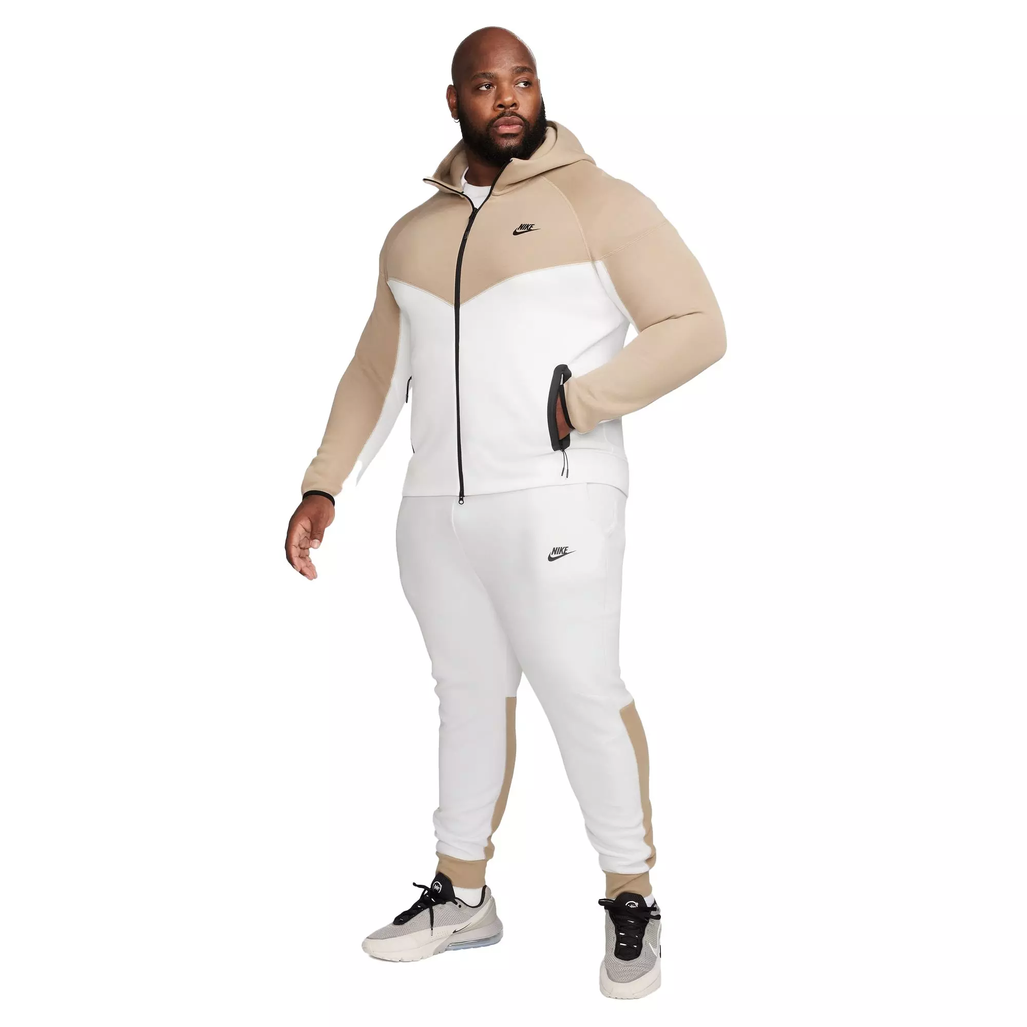 Nike Men's Tech Fleece Joggers - Summit White - WHITE/KHAKI