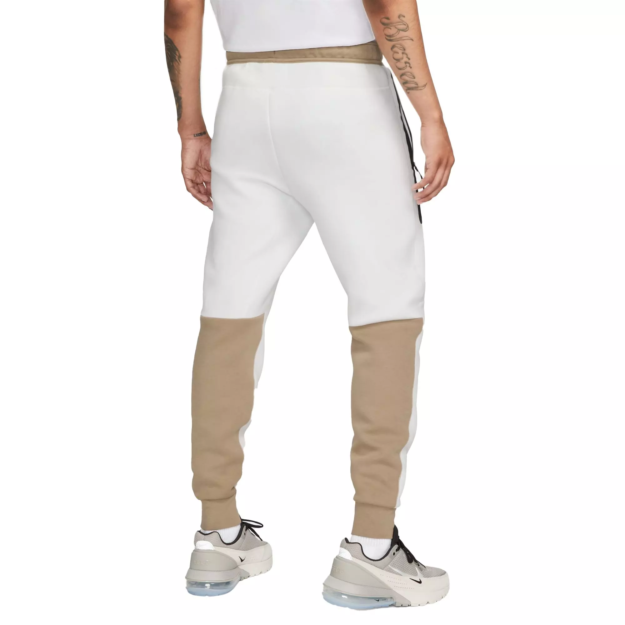 Nike Men's Tech Fleece Joggers - Summit White - WHITE/KHAKI