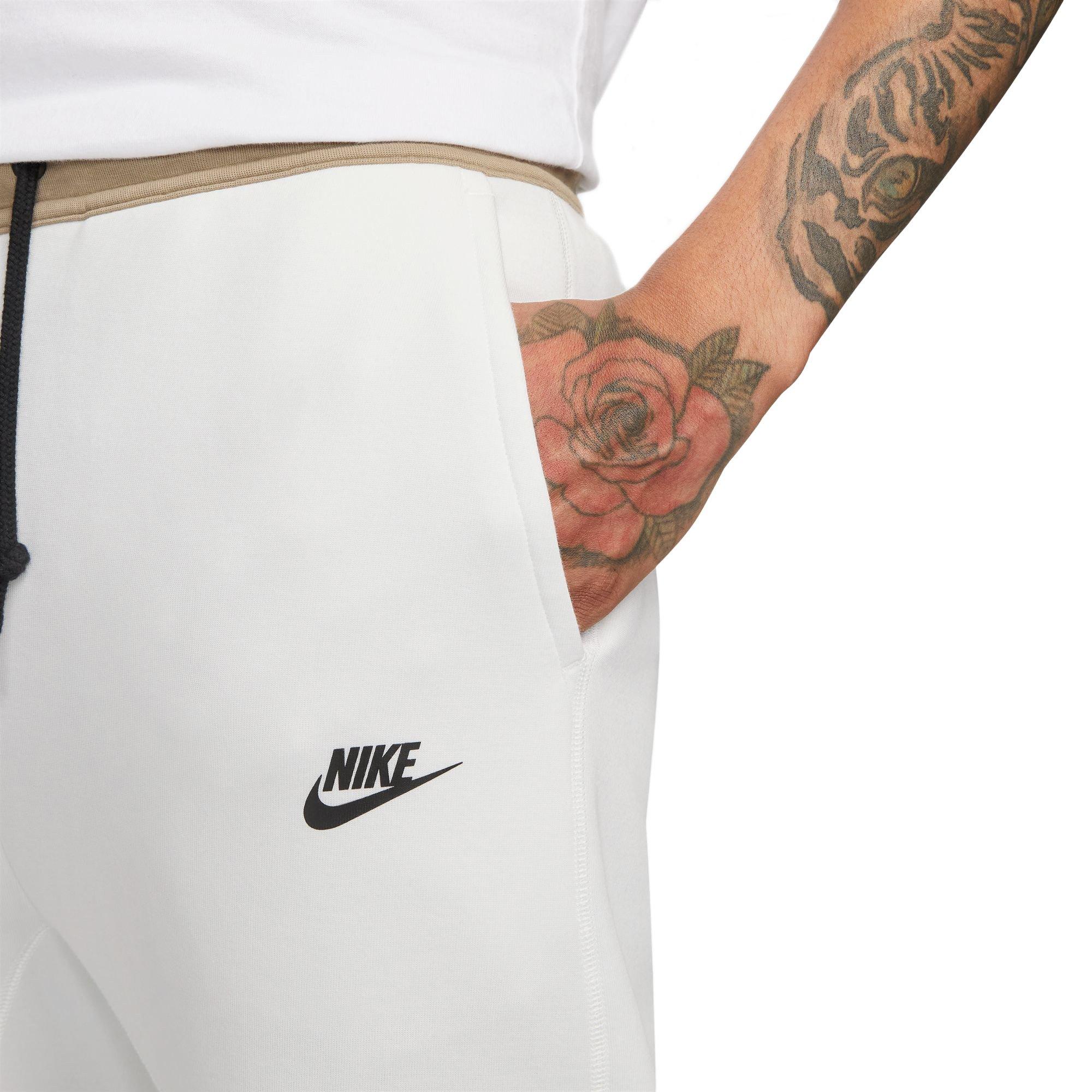 Nike Men's Tech Fleece Joggers - Summit White - WHITE/KHAKI Thumbnail View 3