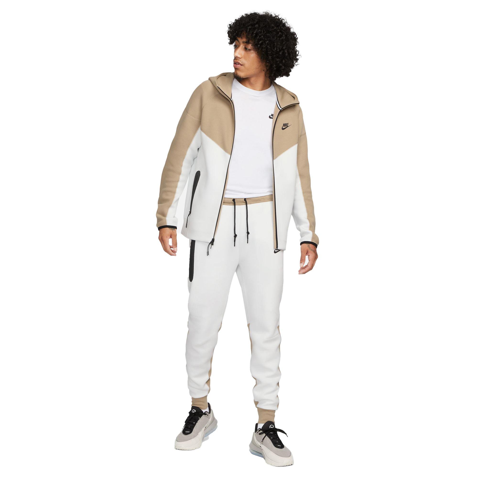 Nike Men's Tech Fleece Joggers - Summit White - WHITE/KHAKI Thumbnail View 9