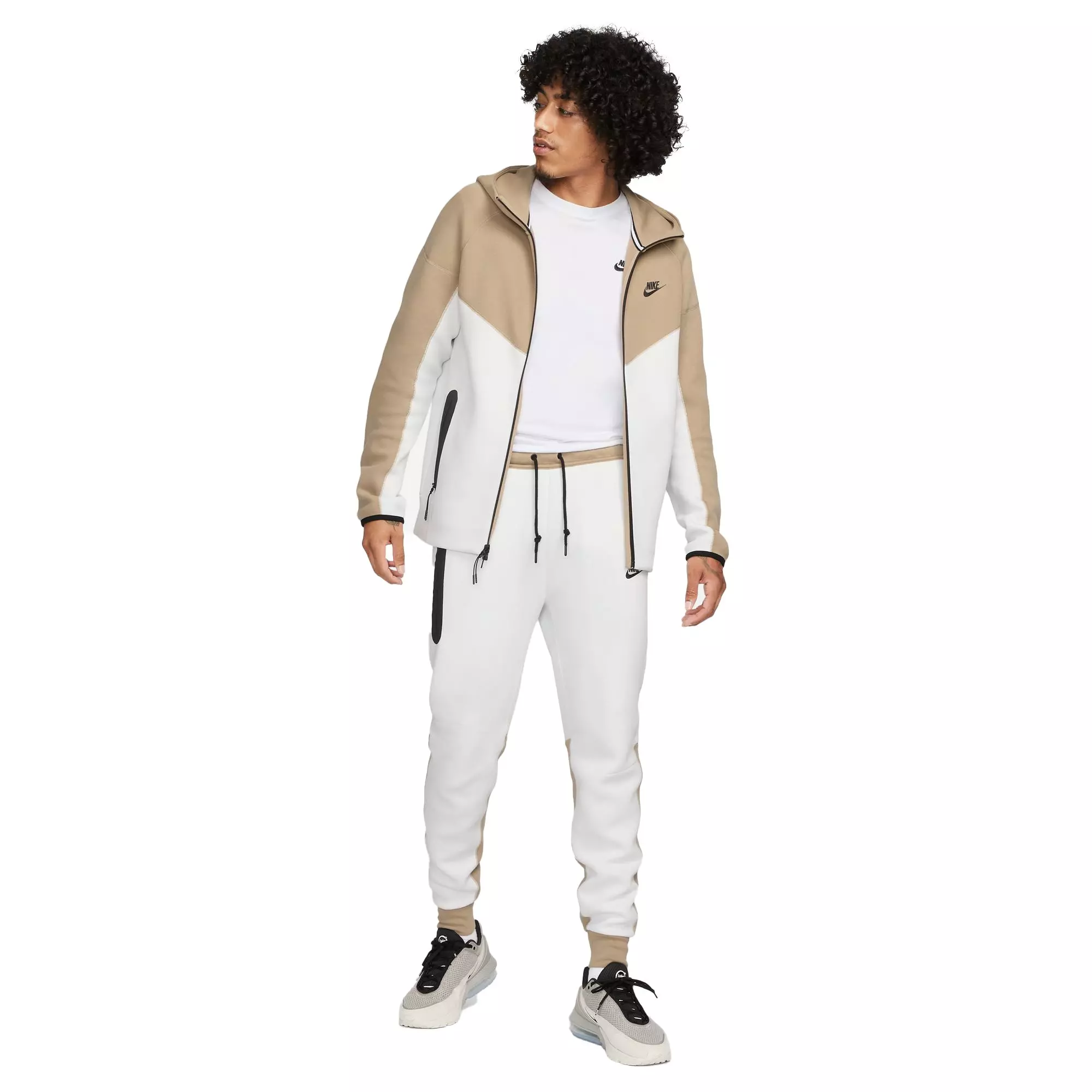Nike Men's Tech Fleece Joggers - Summit White - WHITE/KHAKI