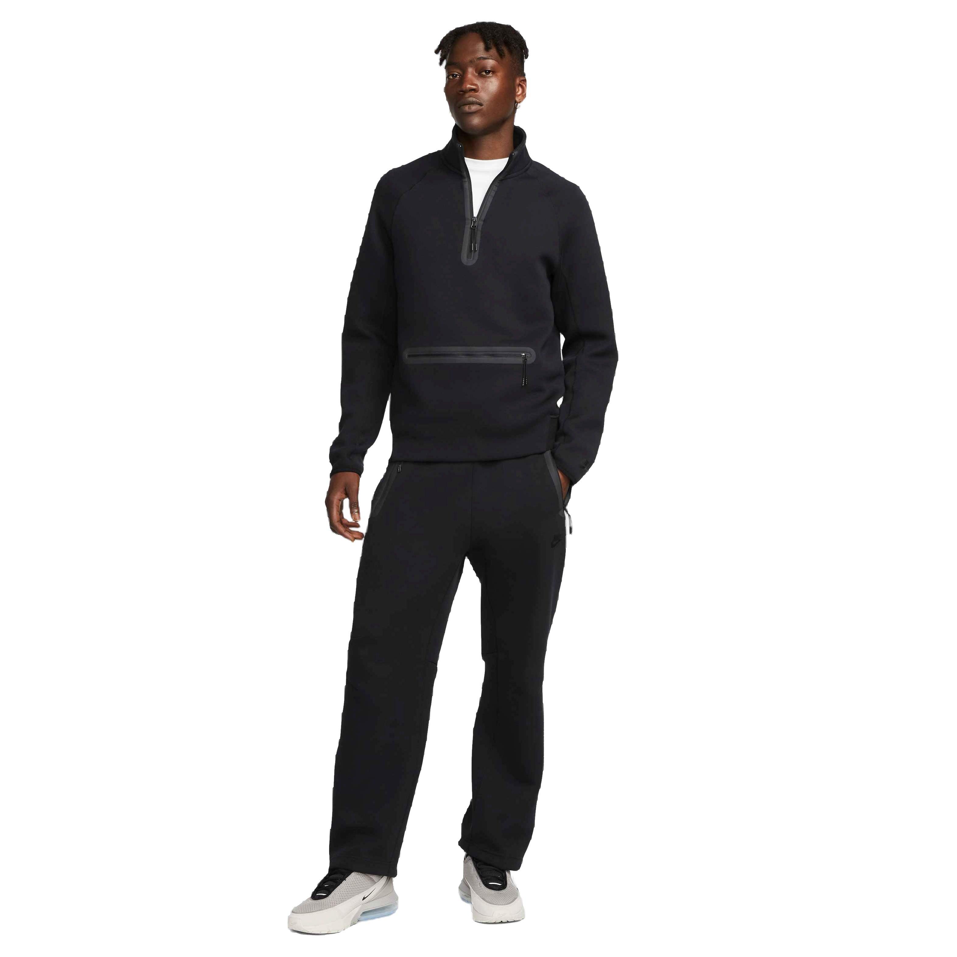 Nike Men's Tech Fleece Open Hem Pants - BLACK Thumbnail View 8