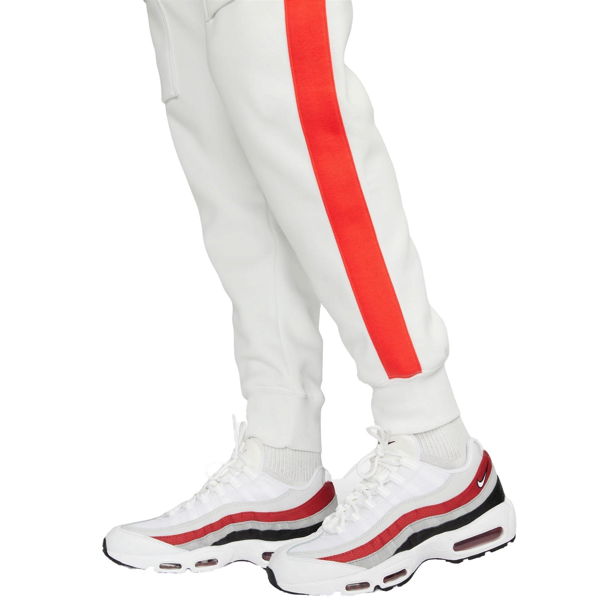 Nike Men's Air Fleece Pants - White/Red - WHITE/RED Thumbnail View 5