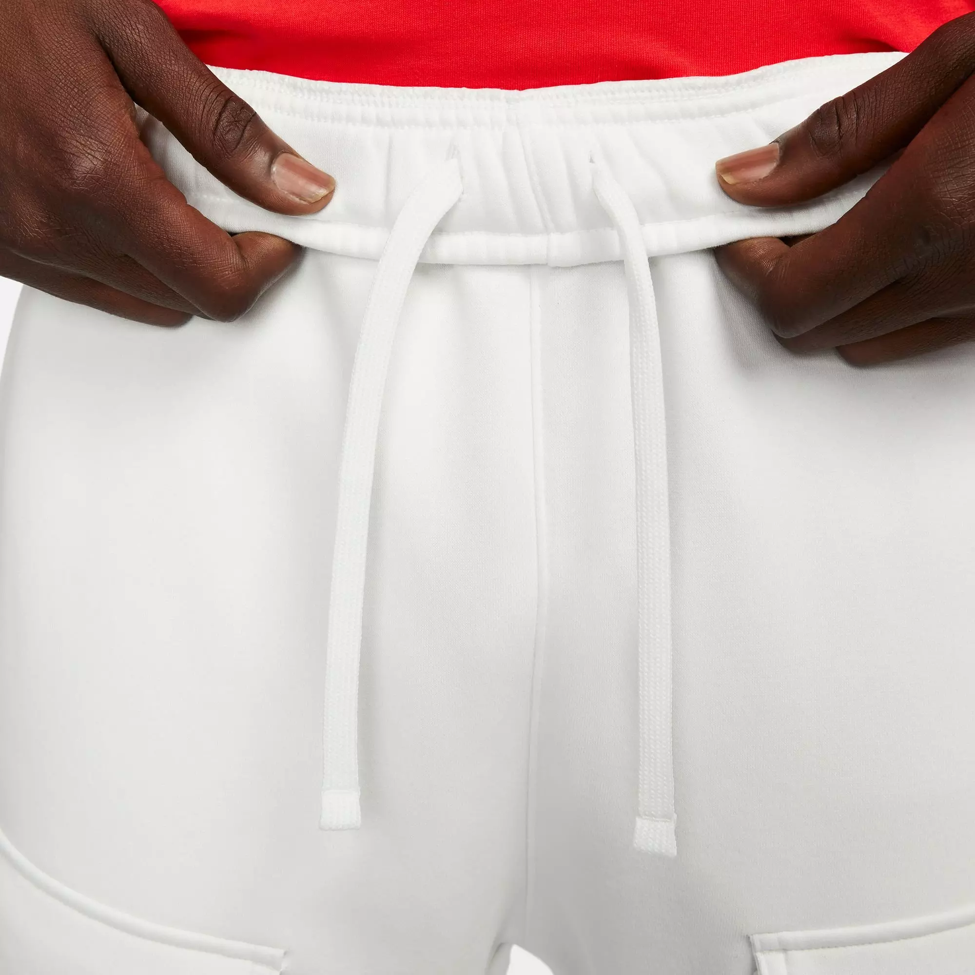 Nike Men's Air Fleece Pants - White/Red - WHITE/RED