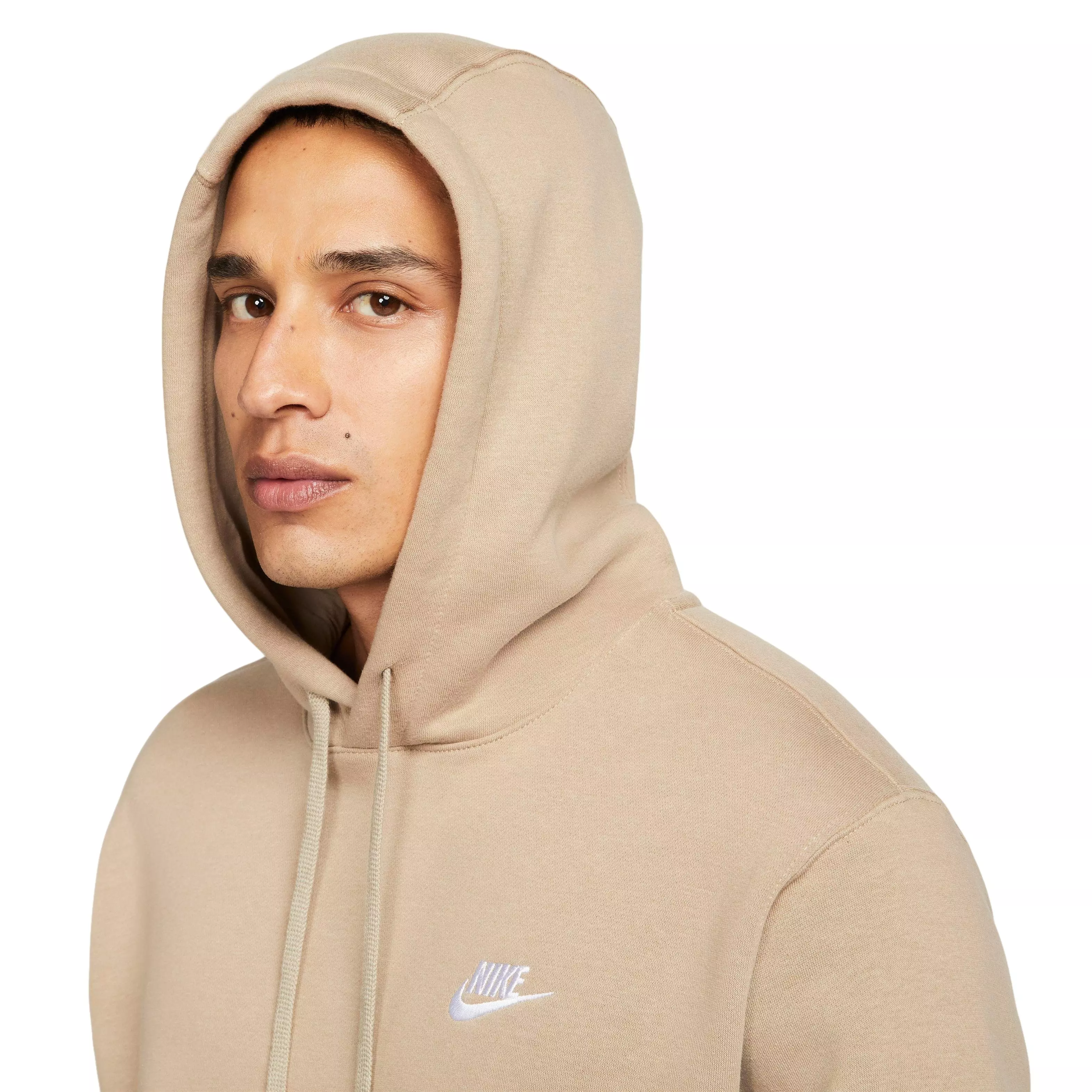 Nike Men's Sportswear Club Fleece Pullover Hoodie-Khaki - KHAKI