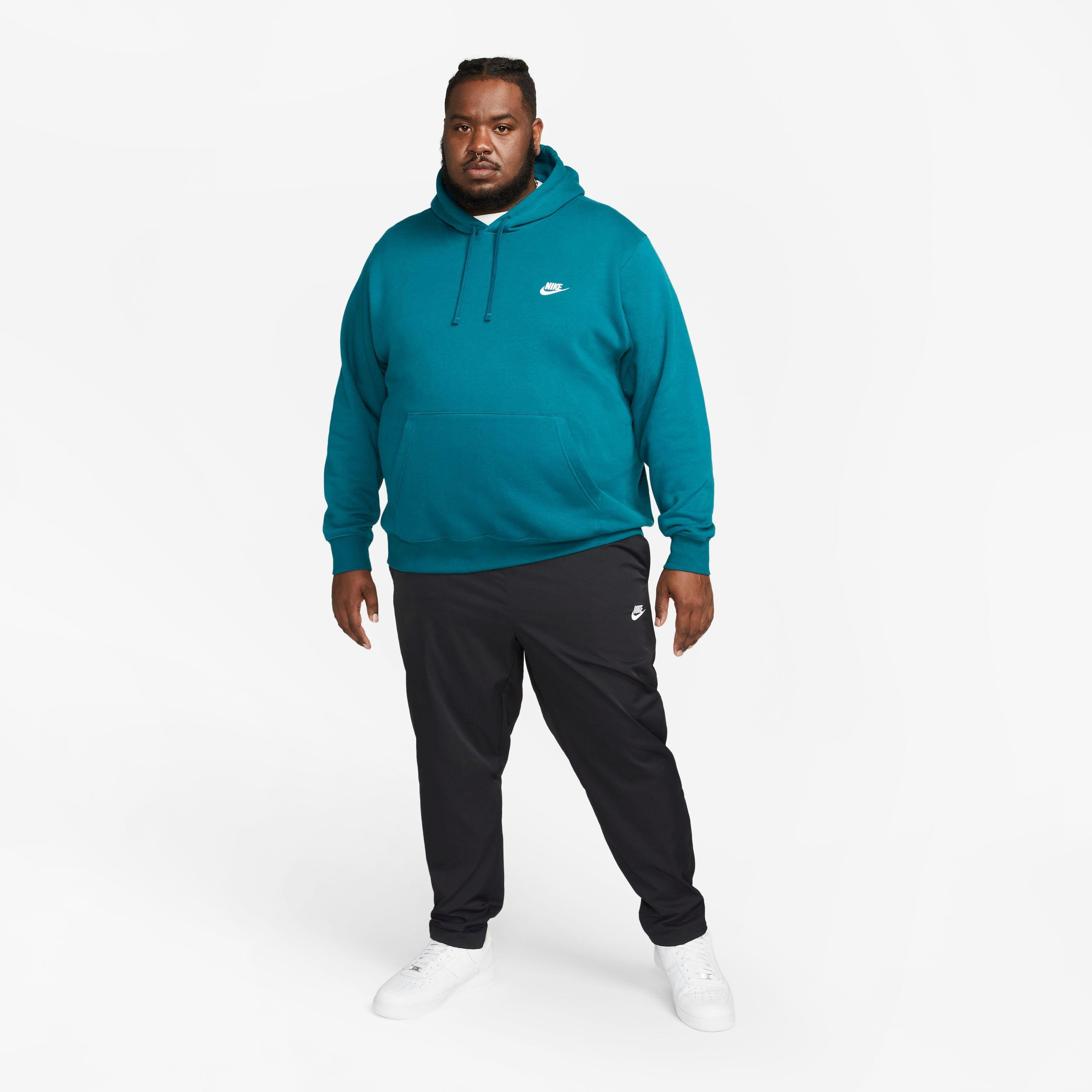 Nike Men's Sportswear Club Fleece Pullover Hoodie-Teal - TEAL Thumbnail View 4