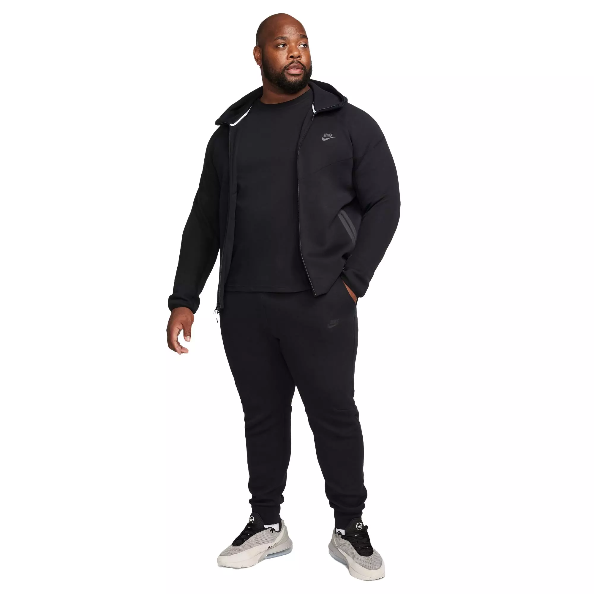 Nike Men's Sportswear Tech Fleece Full-Zip Windrunner Jacket-Black - BLACK