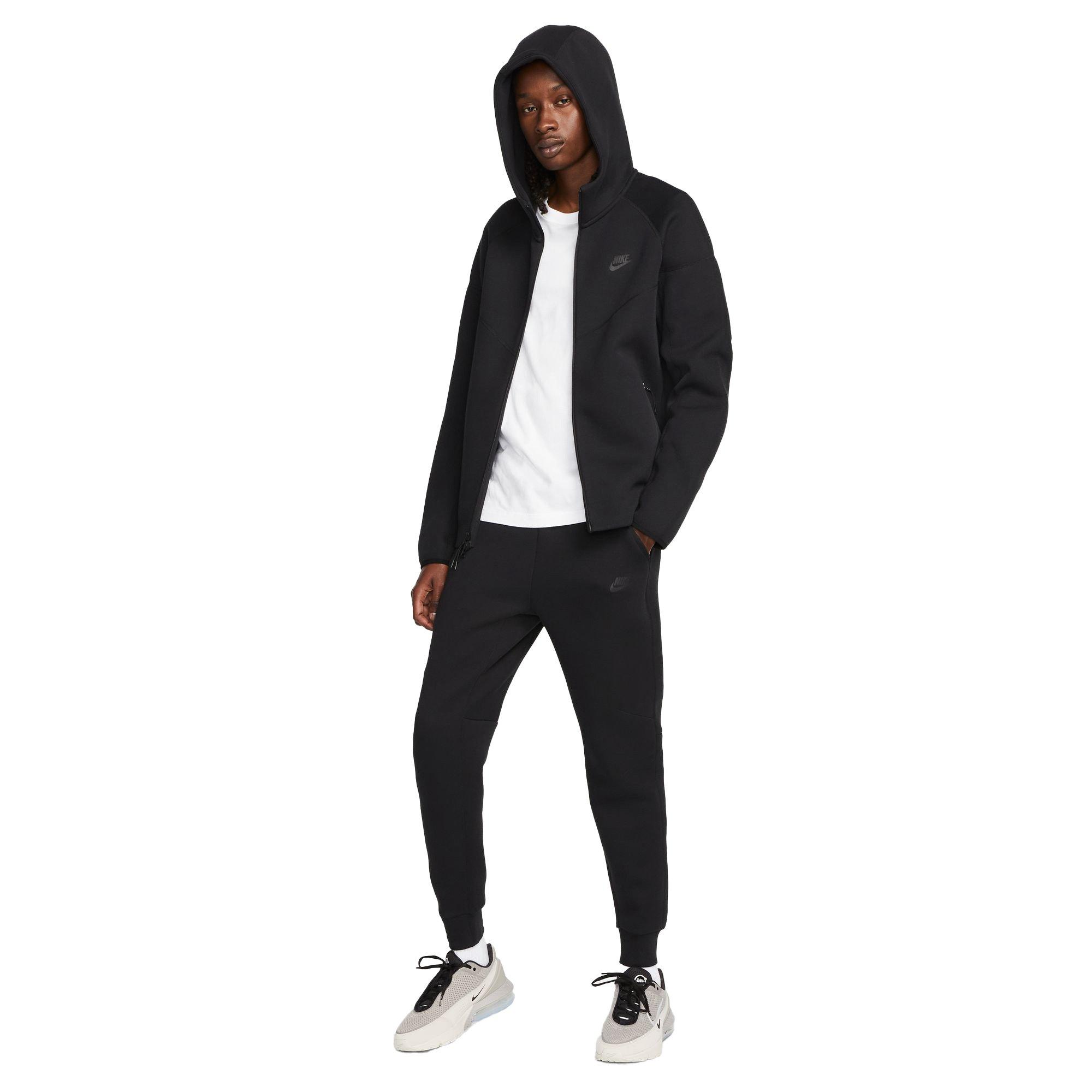 Nike Men's Sportswear Tech Fleece Full-Zip Windrunner Jacket-Black - BLACK Thumbnail View 8