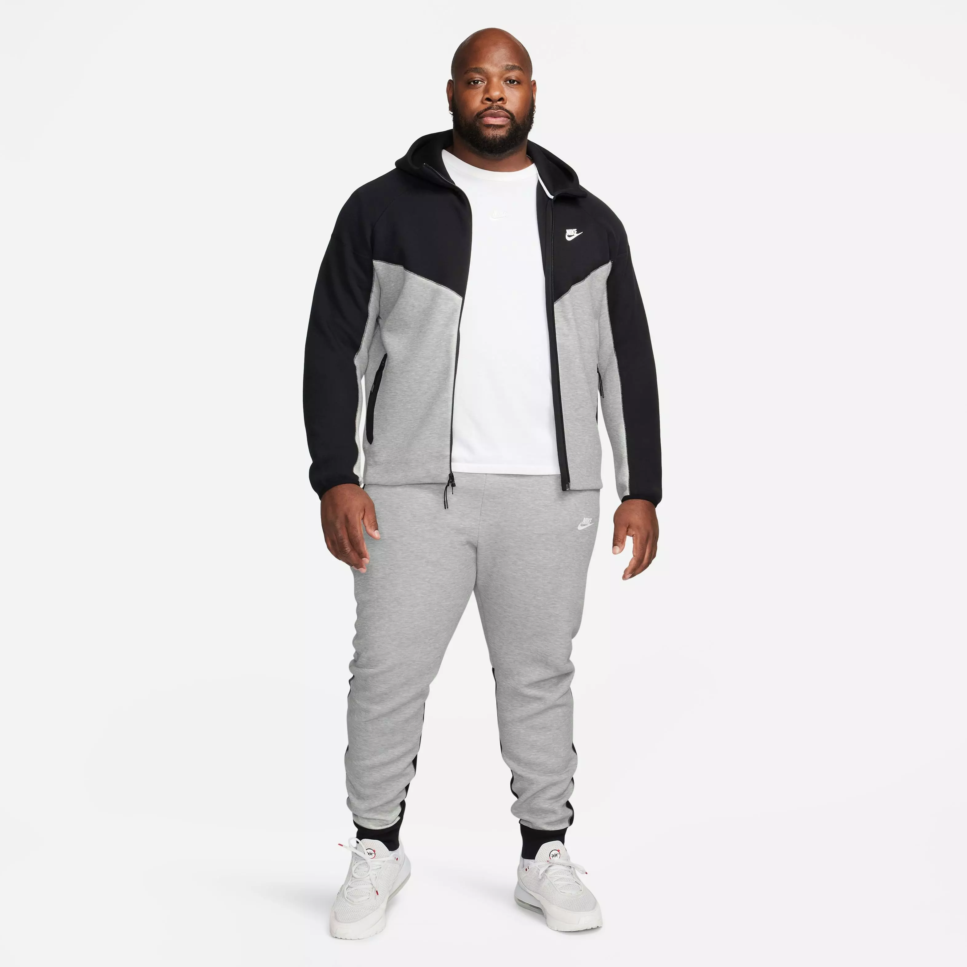 Nike Men's Sportswear Tech Fleece Full-Zip Windrunner Jacket-Black/Grey - BLACK/GREY