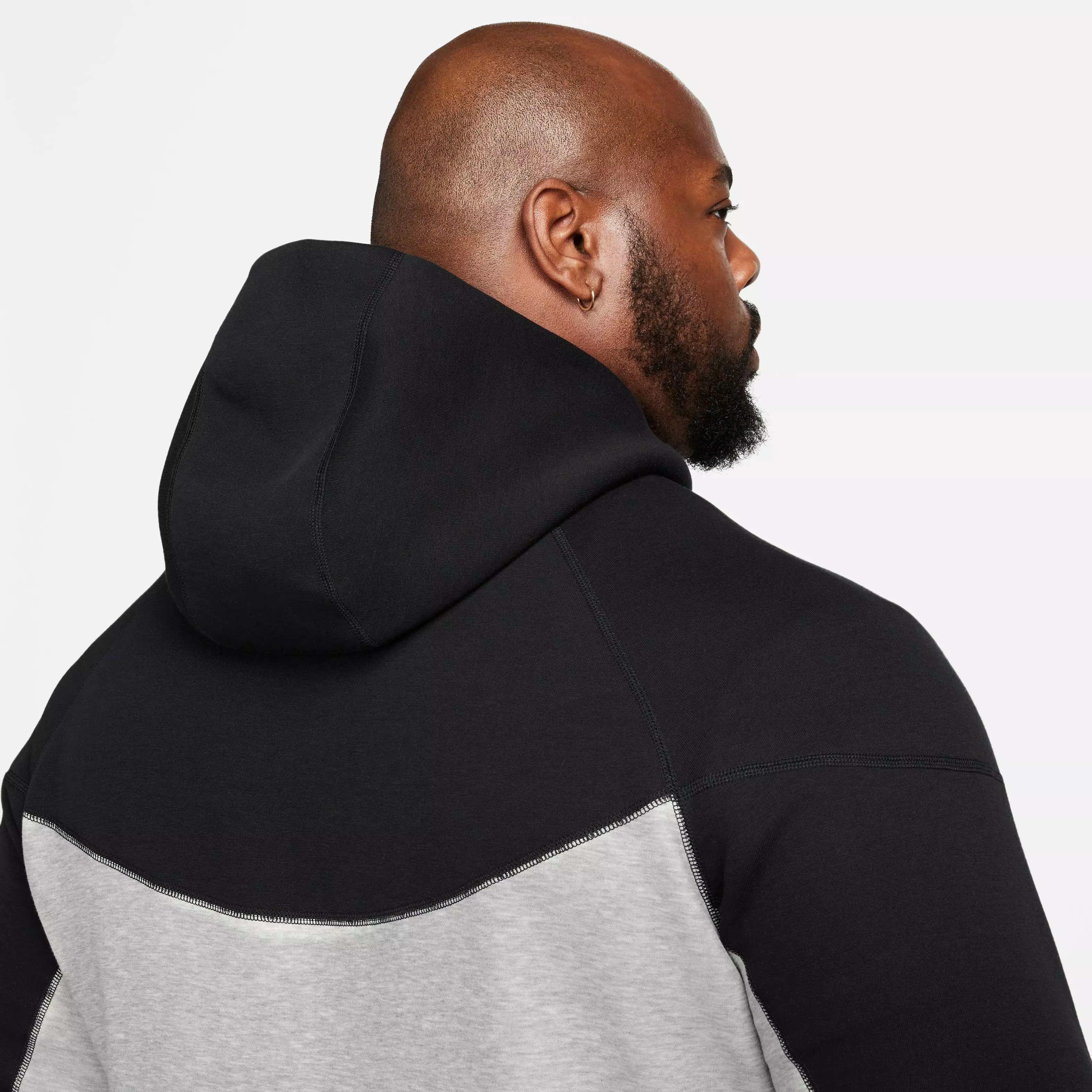 Nike Men's Sportswear Tech Fleece Full-Zip Windrunner Jacket-Black/Grey - BLACK/GREY