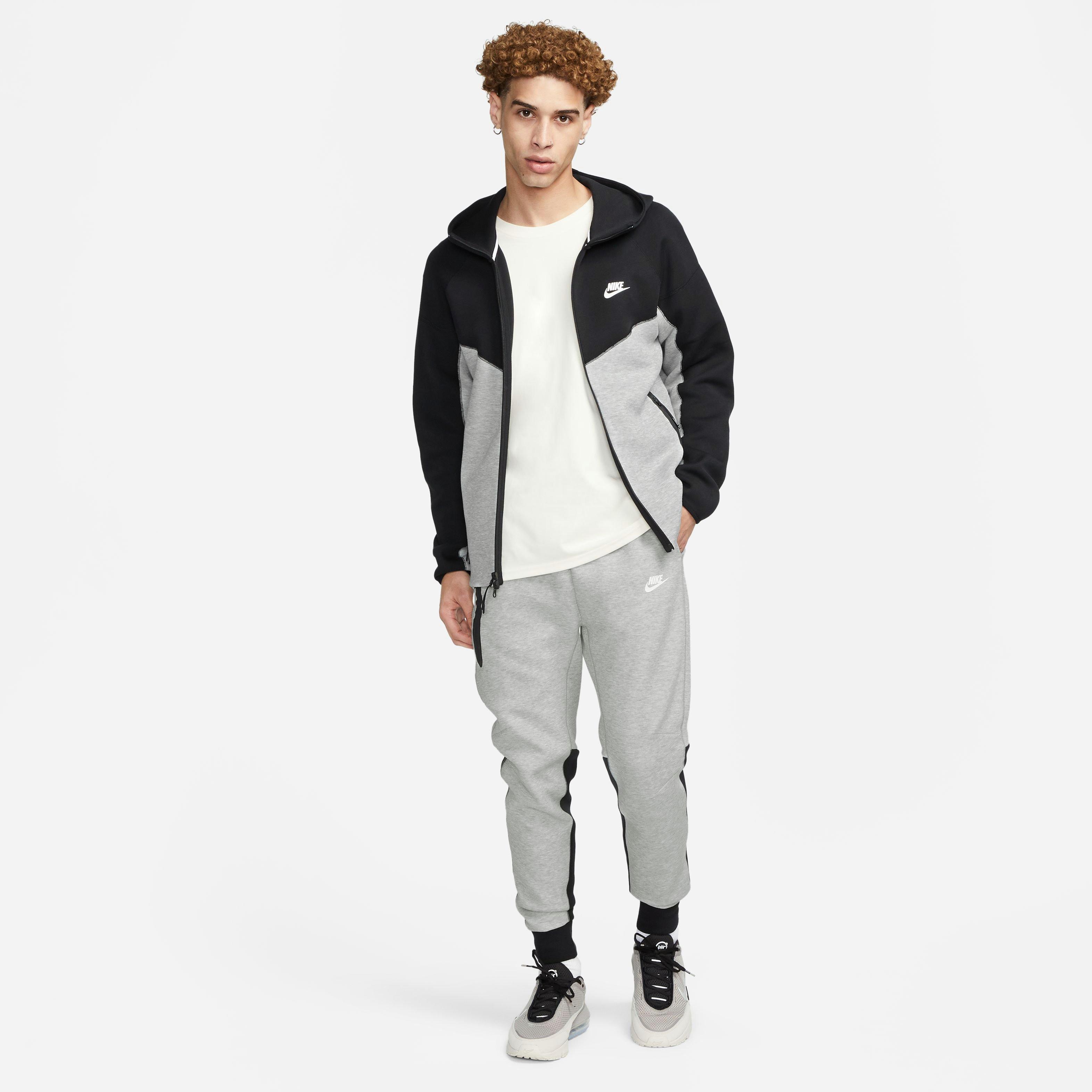 Nike Men's Sportswear Tech Fleece Full-Zip Windrunner Jacket-Black/Grey - BLACK/GREY Thumbnail View 4