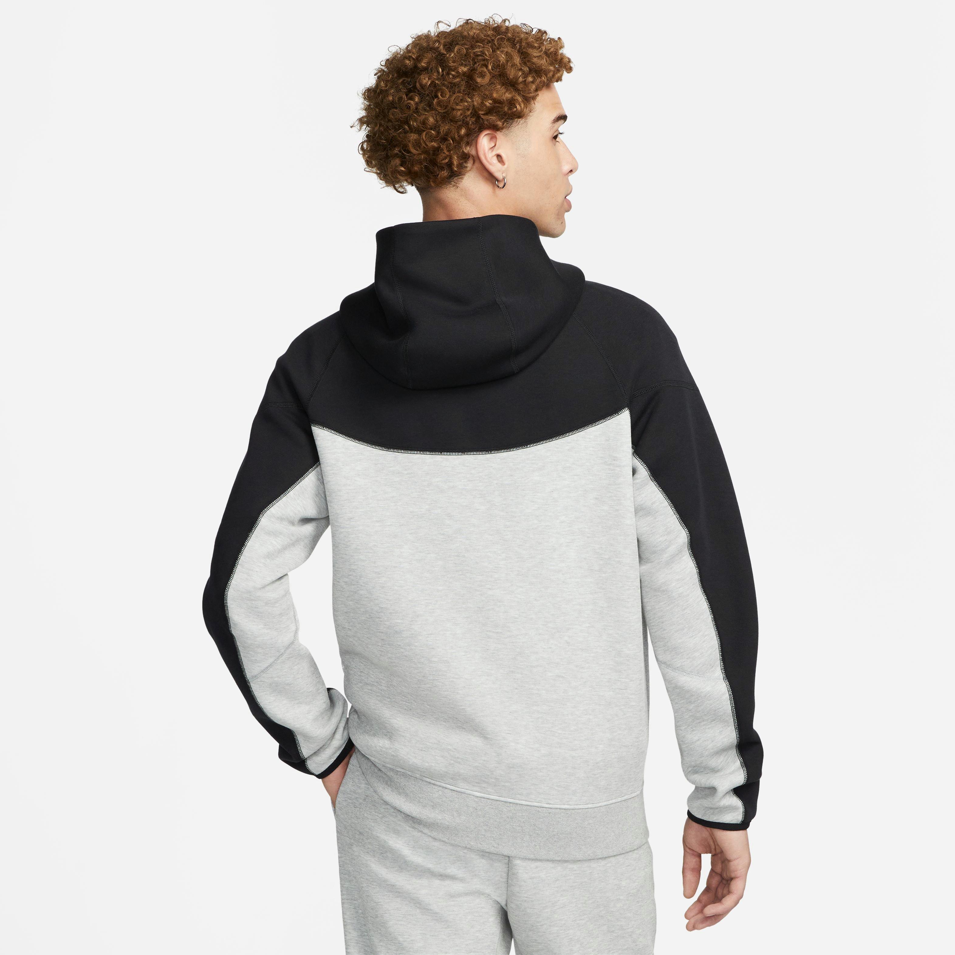 Nike Men's Sportswear Tech Fleece Full-Zip Windrunner Jacket-Black/Grey - BLACK/GREY Thumbnail View 6